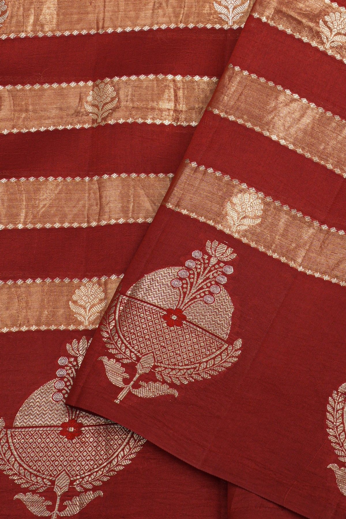 Matka Silk Maroon Saree