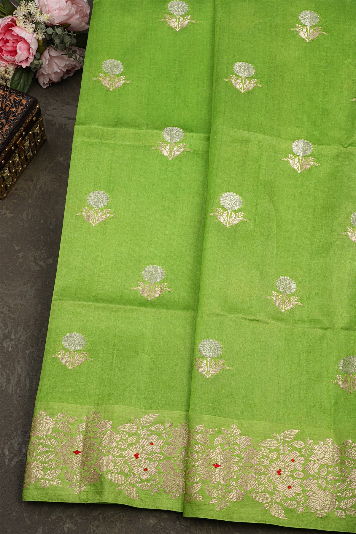 Matka Silk Green Saree