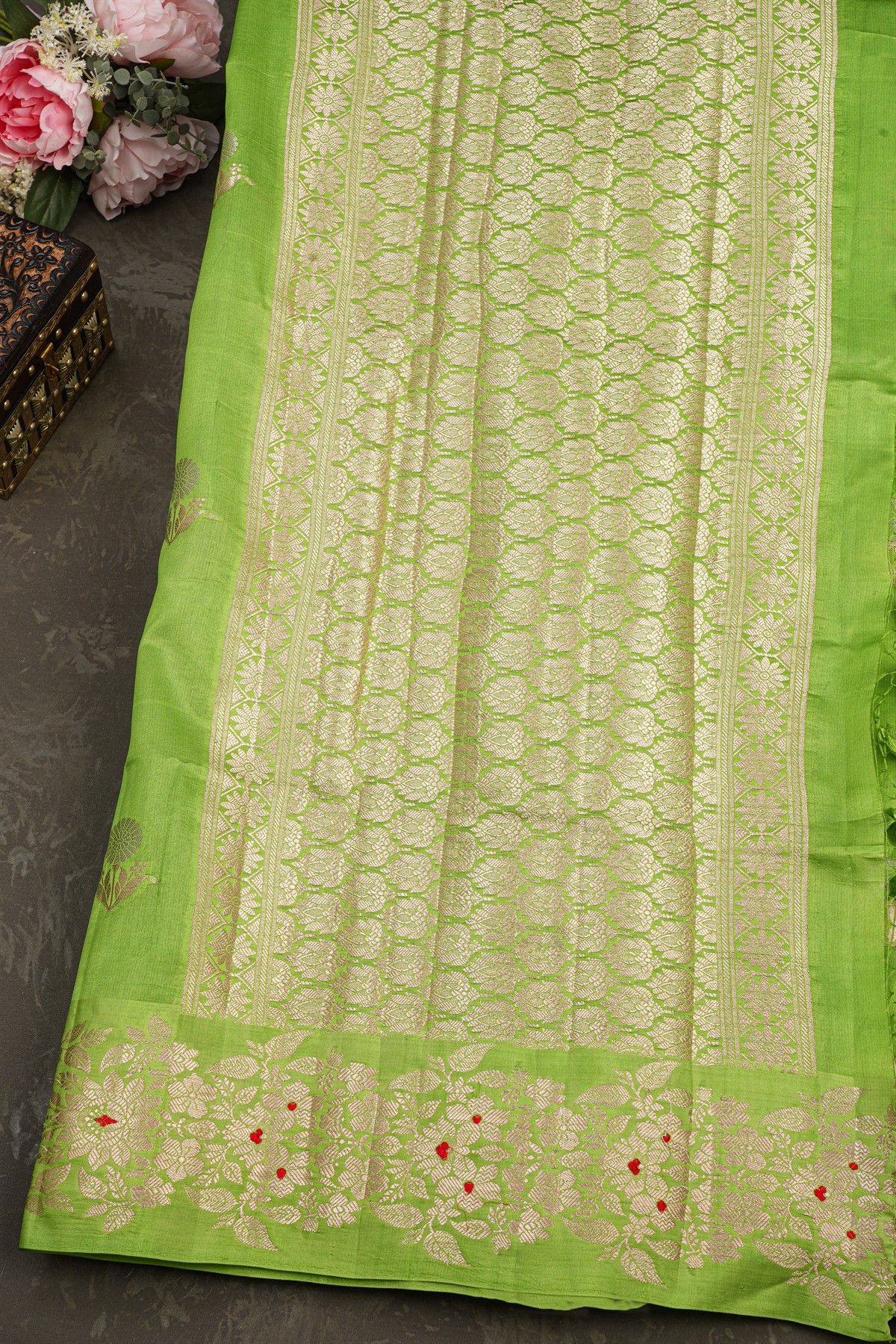 Matka Silk Green Saree