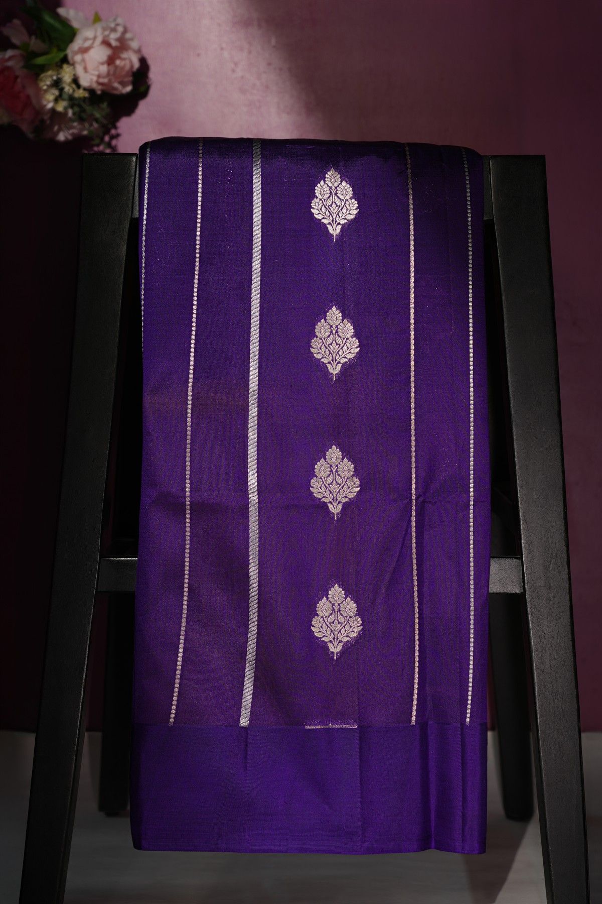 Matka Silk Navy Blue Saree