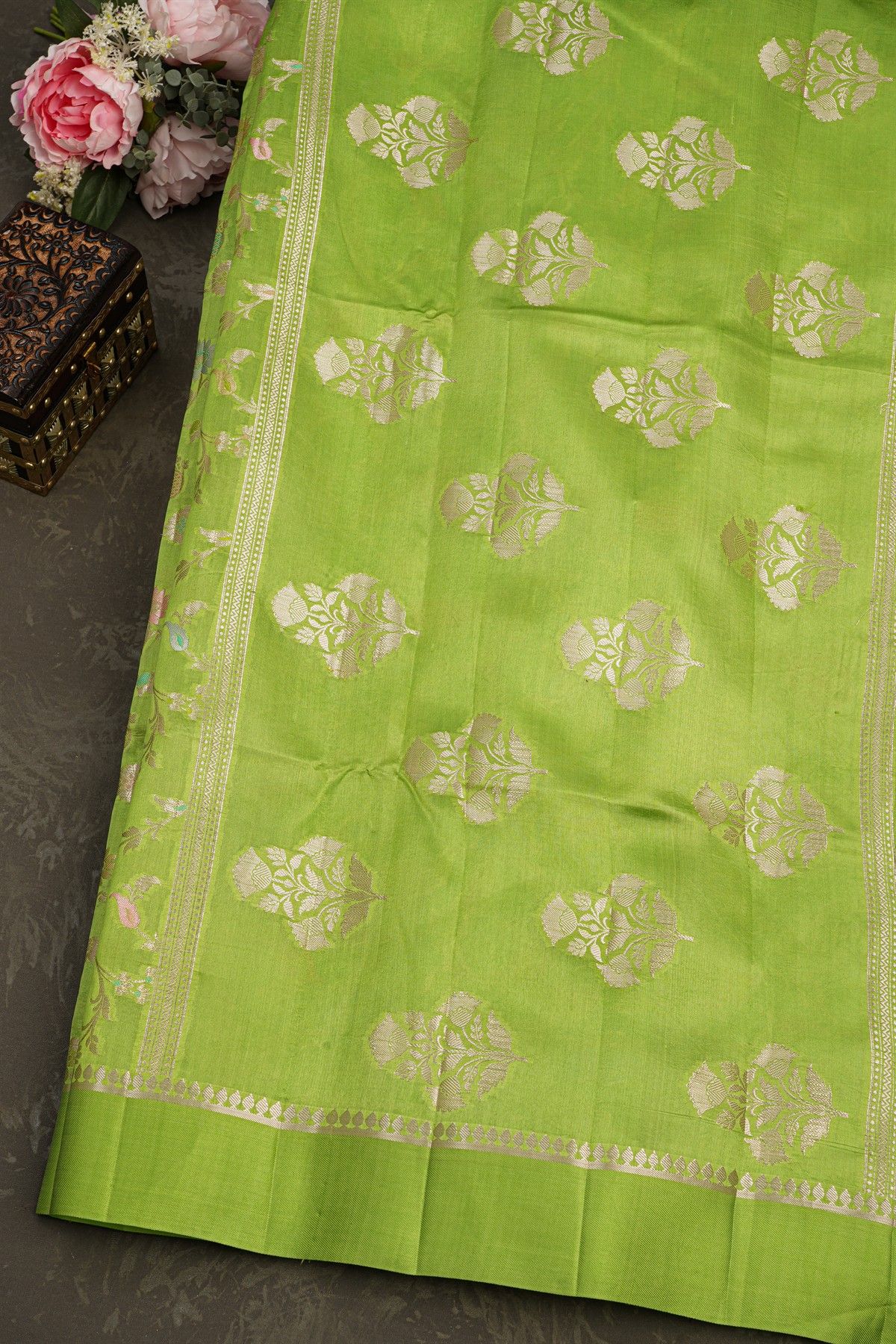 Matka Silk Green Saree