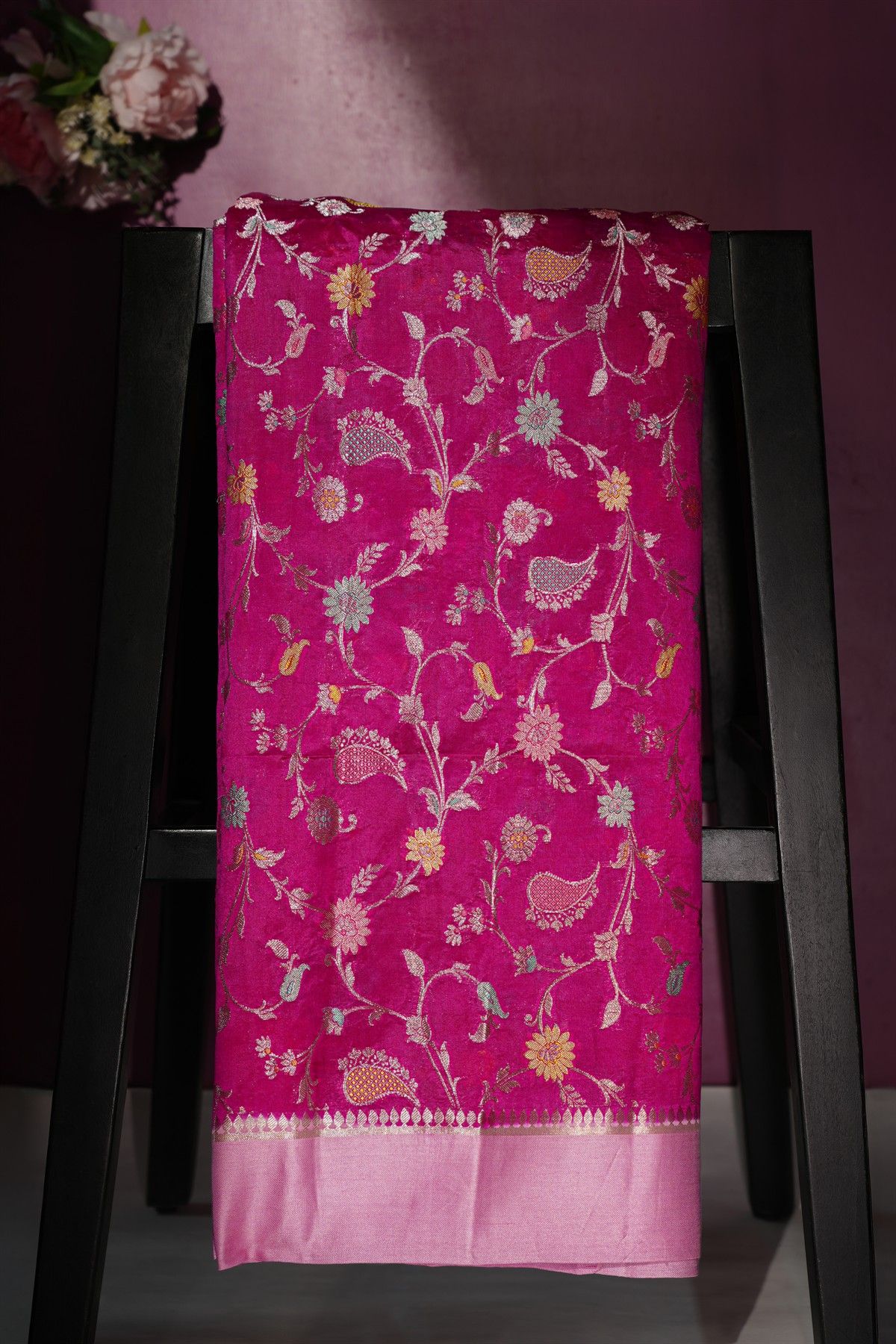 Matka Silk Rani Pink Saree