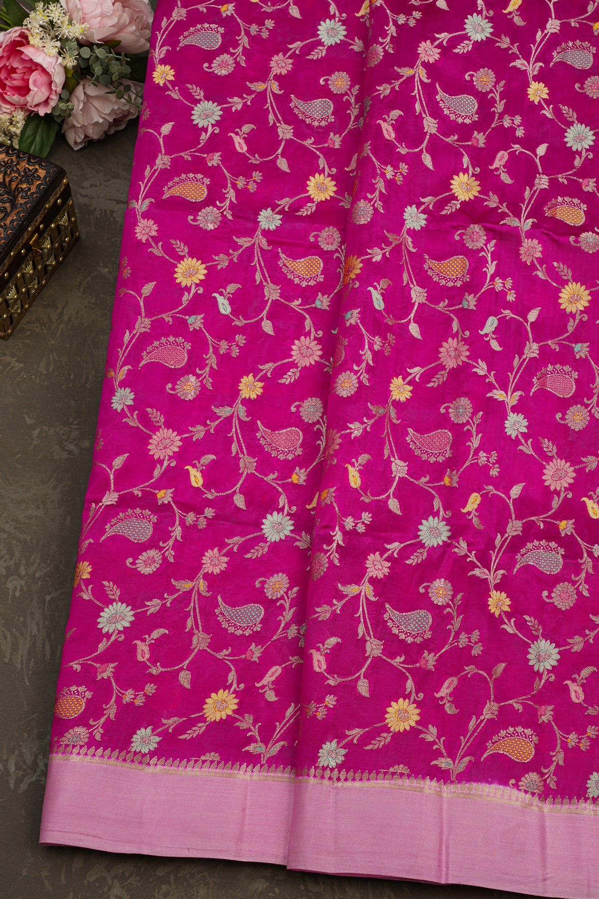 Matka Silk Rani Pink Saree