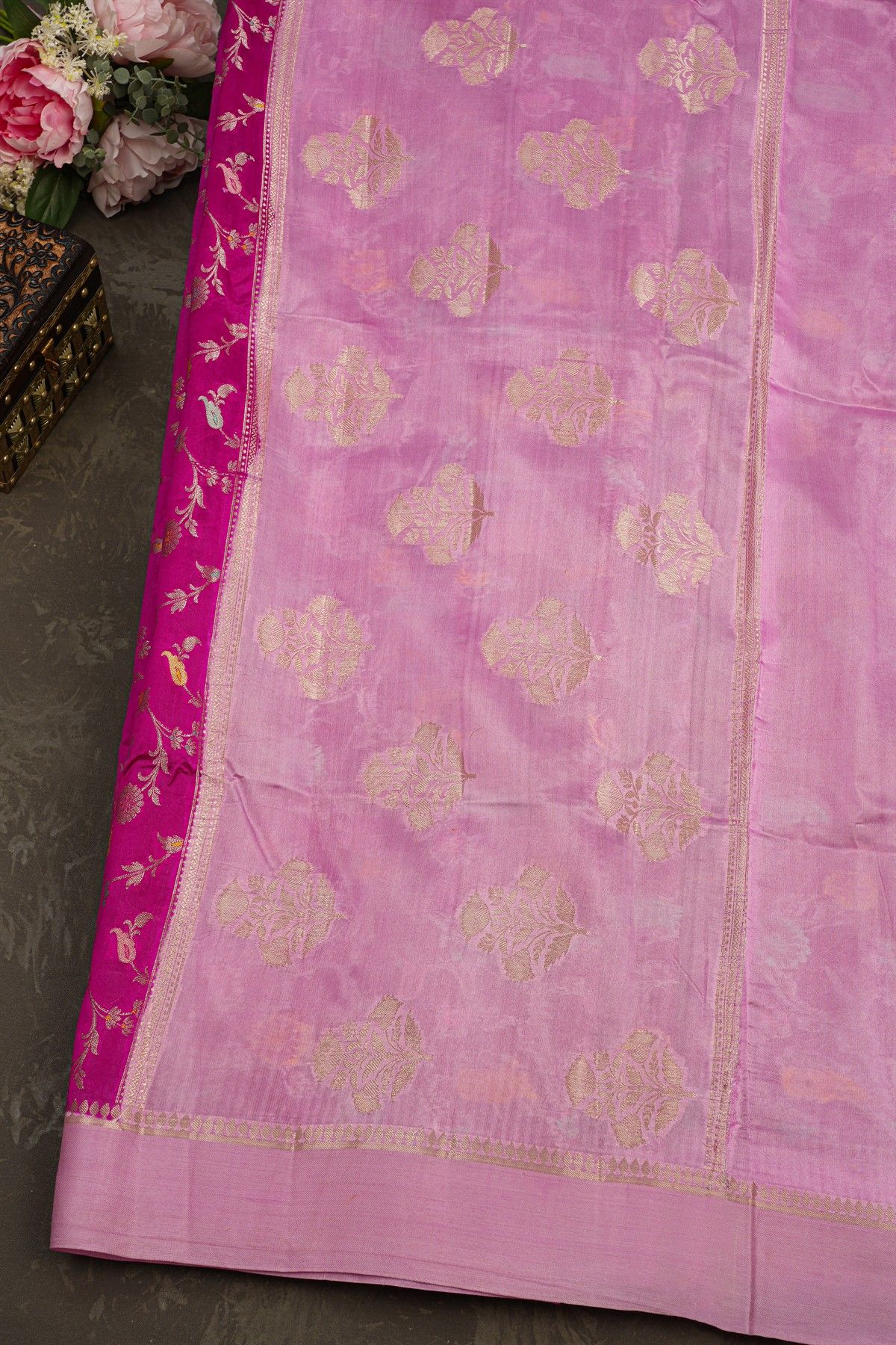 Matka Silk Rani Pink Saree