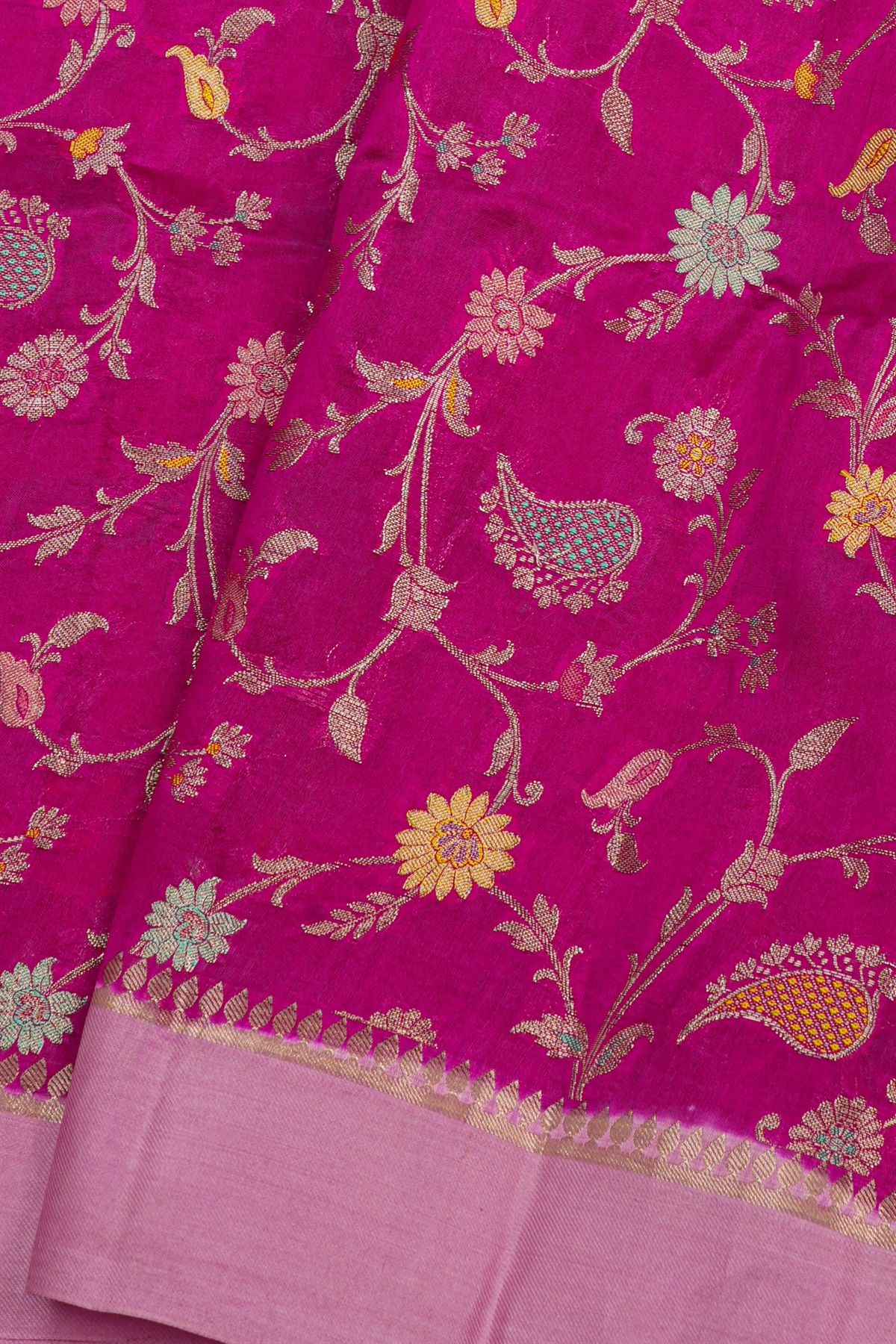 Matka Silk Rani Pink Saree