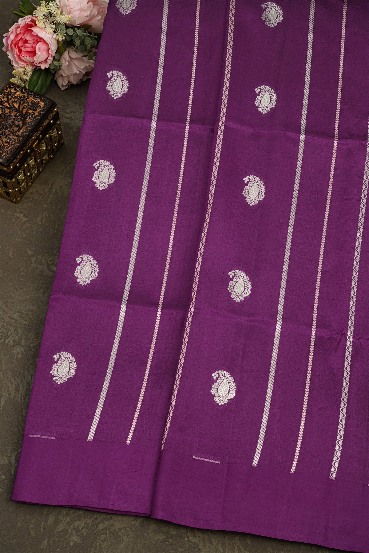 Matka Silk Purple Saree