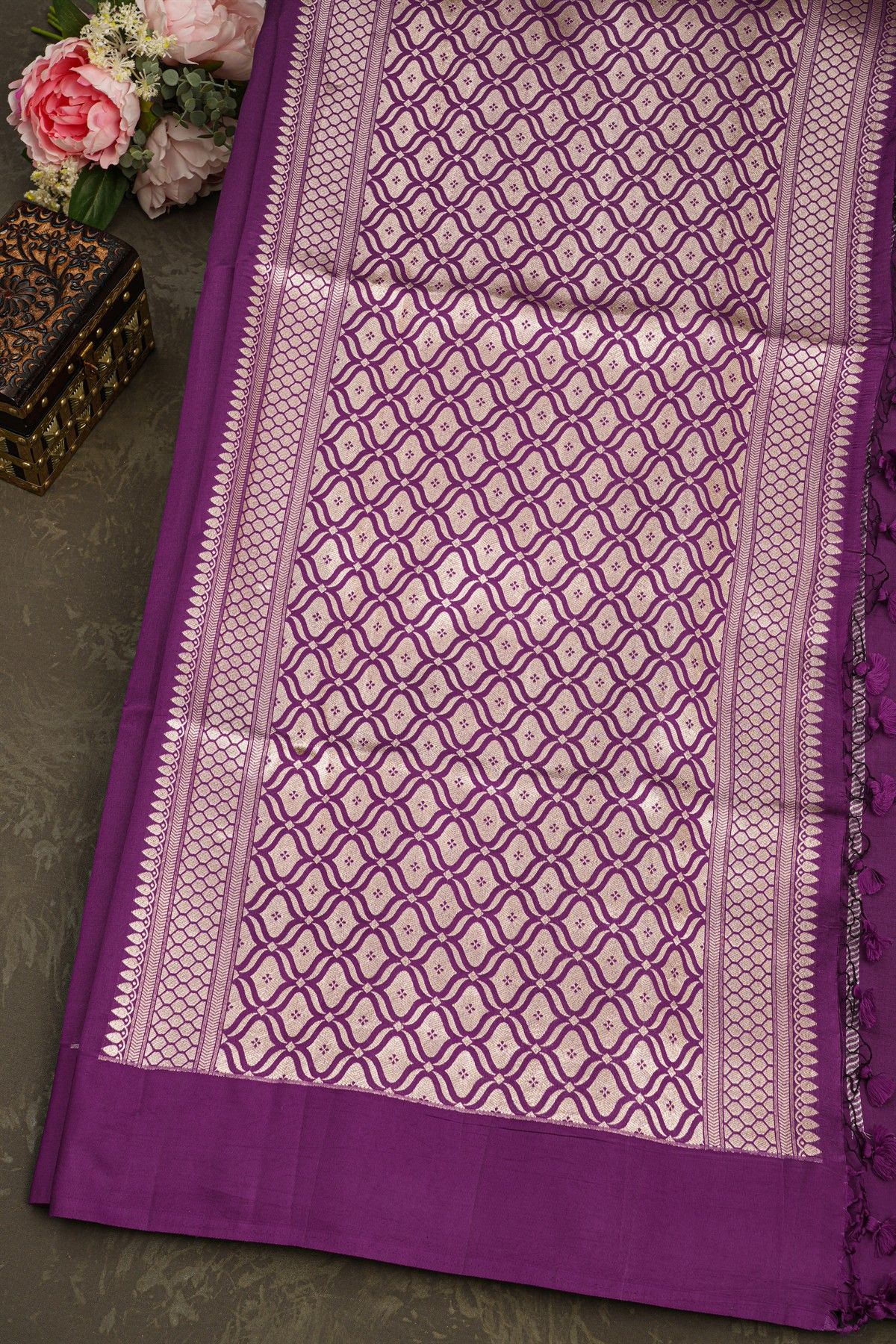 Matka Silk Purple Saree
