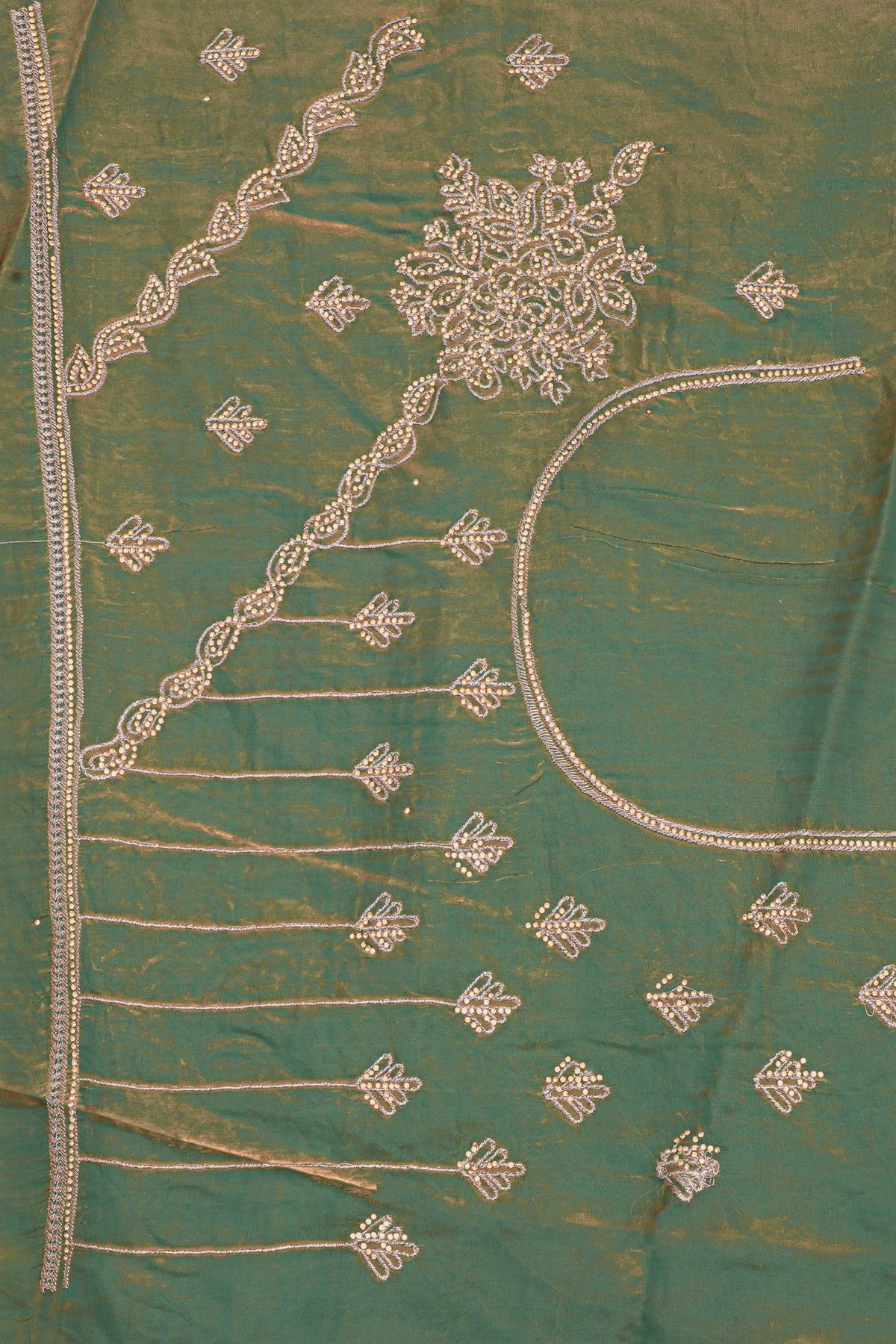 Designer Organza Green Saree