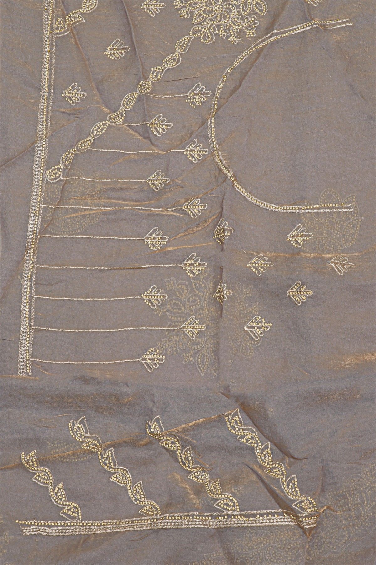 Designer Organza Grey Saree