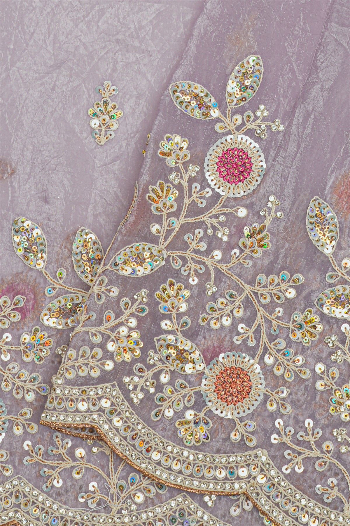 Designer Organza Lavender Saree