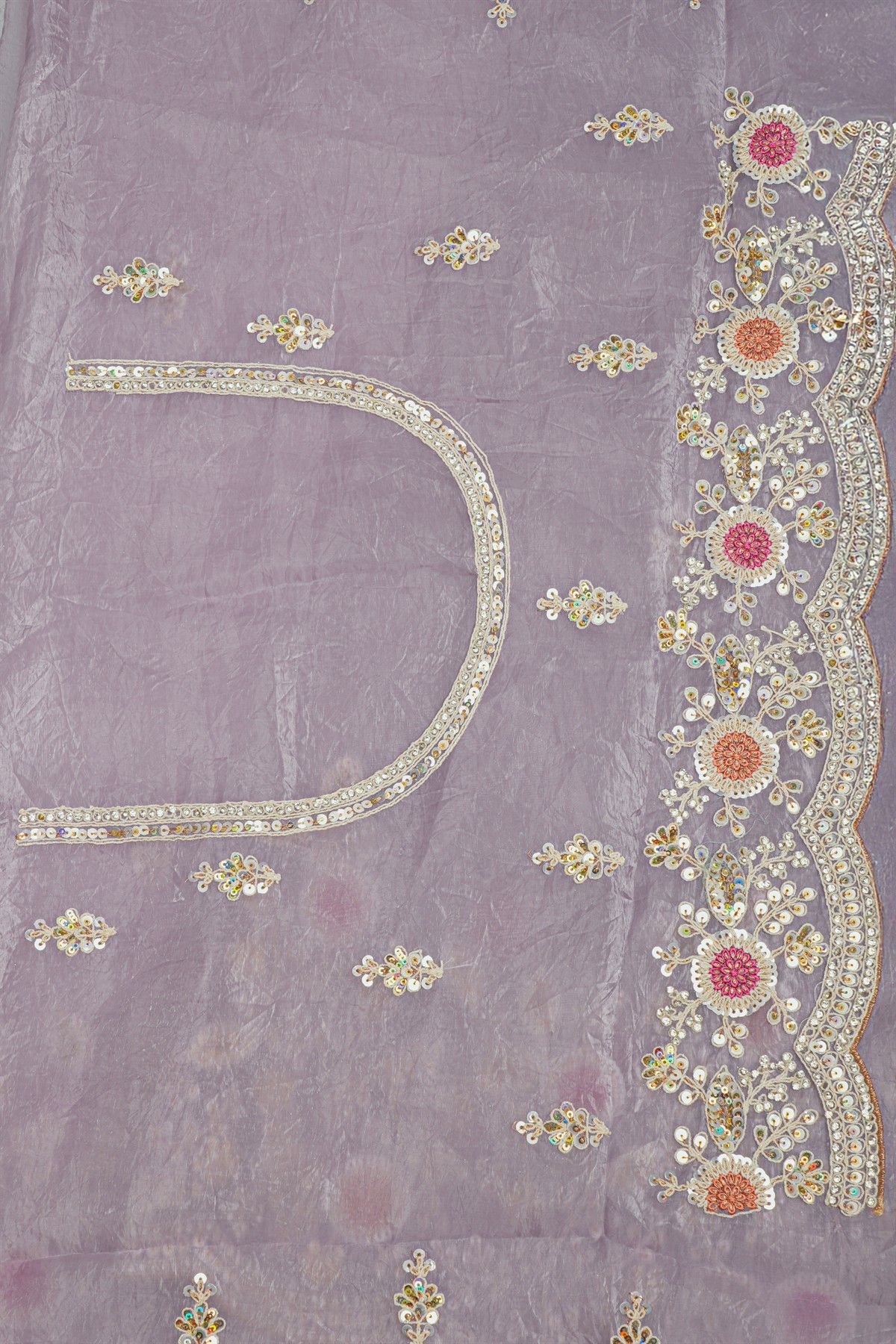 Designer Organza Lavender Saree