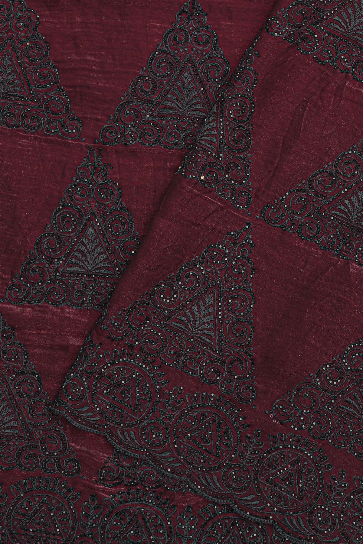 Designer Organza Wine Saree