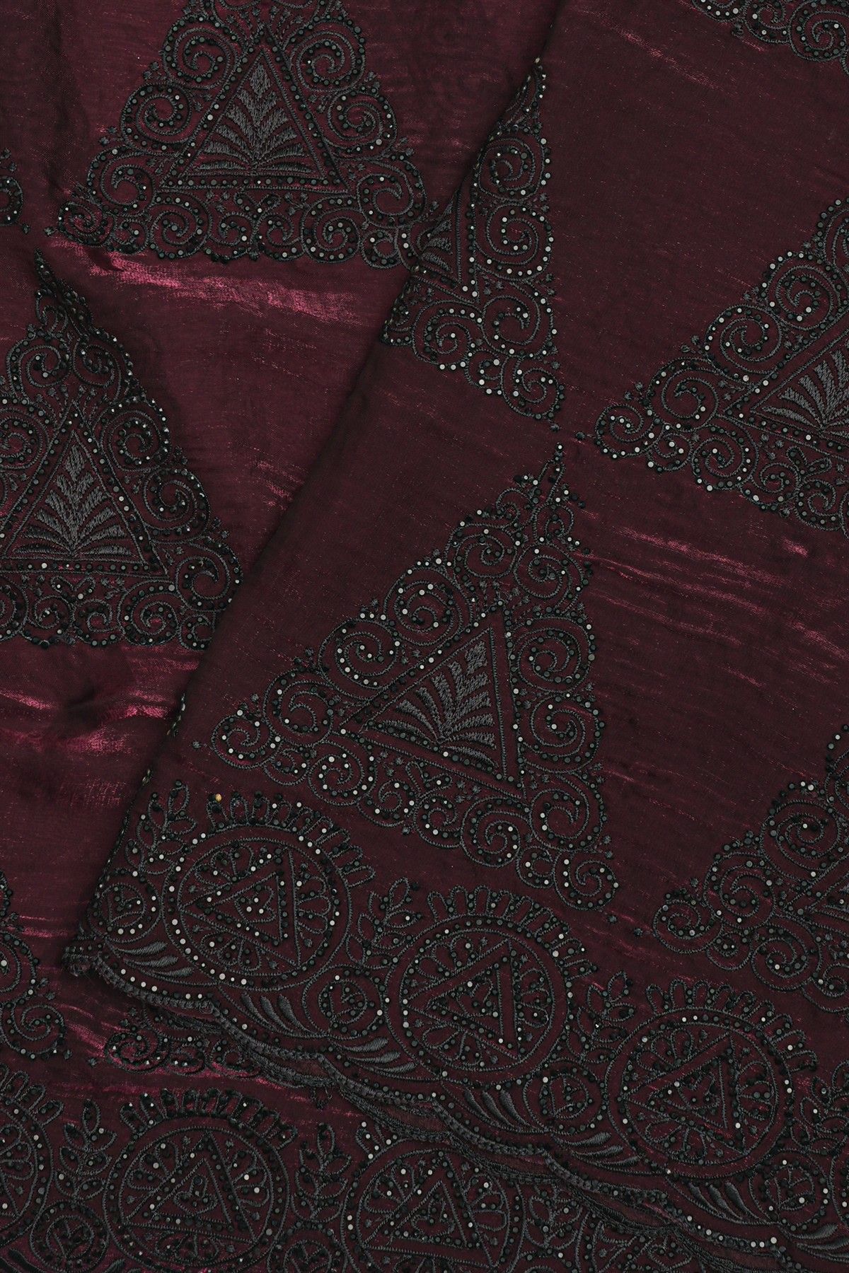 Designer Organza Wine Saree