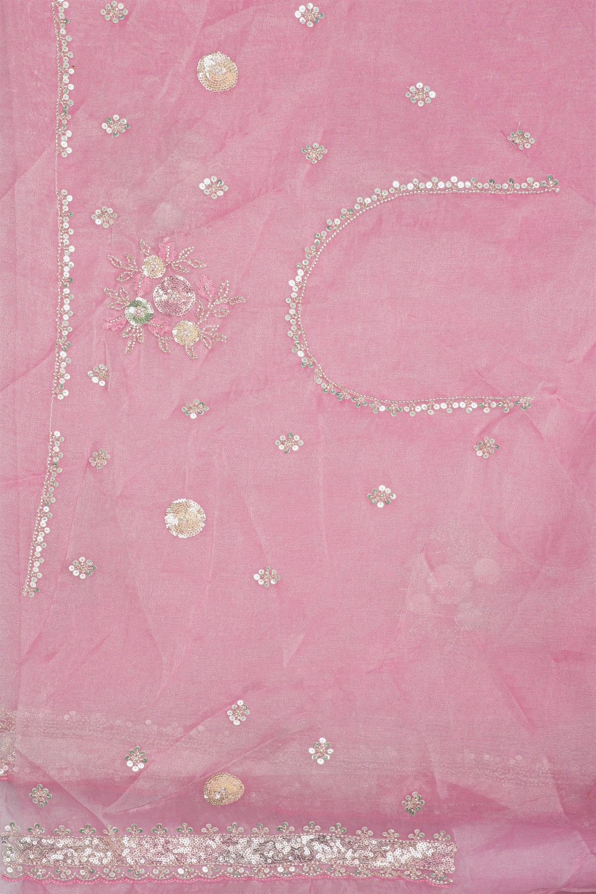 Designer Organza Pink Saree