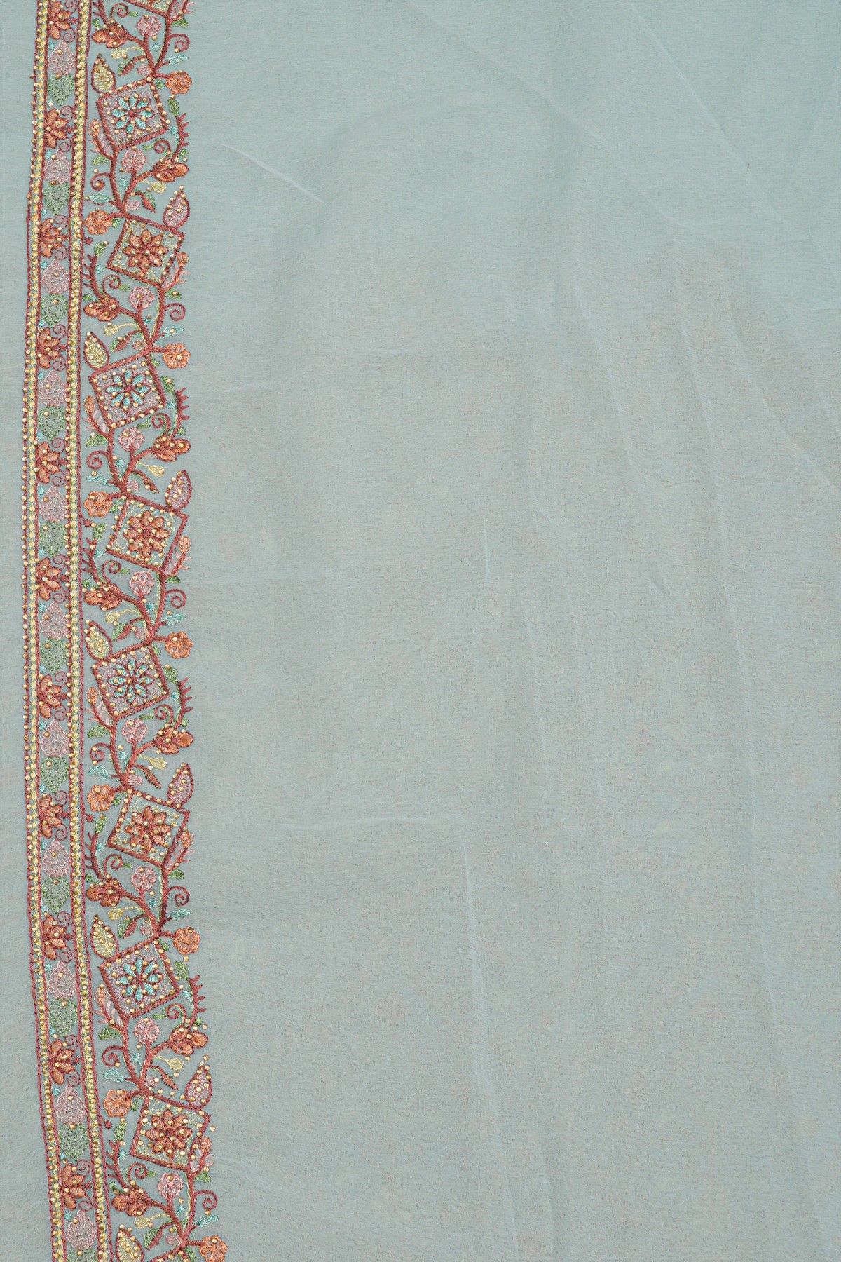 Designer Organza Light Blue Saree