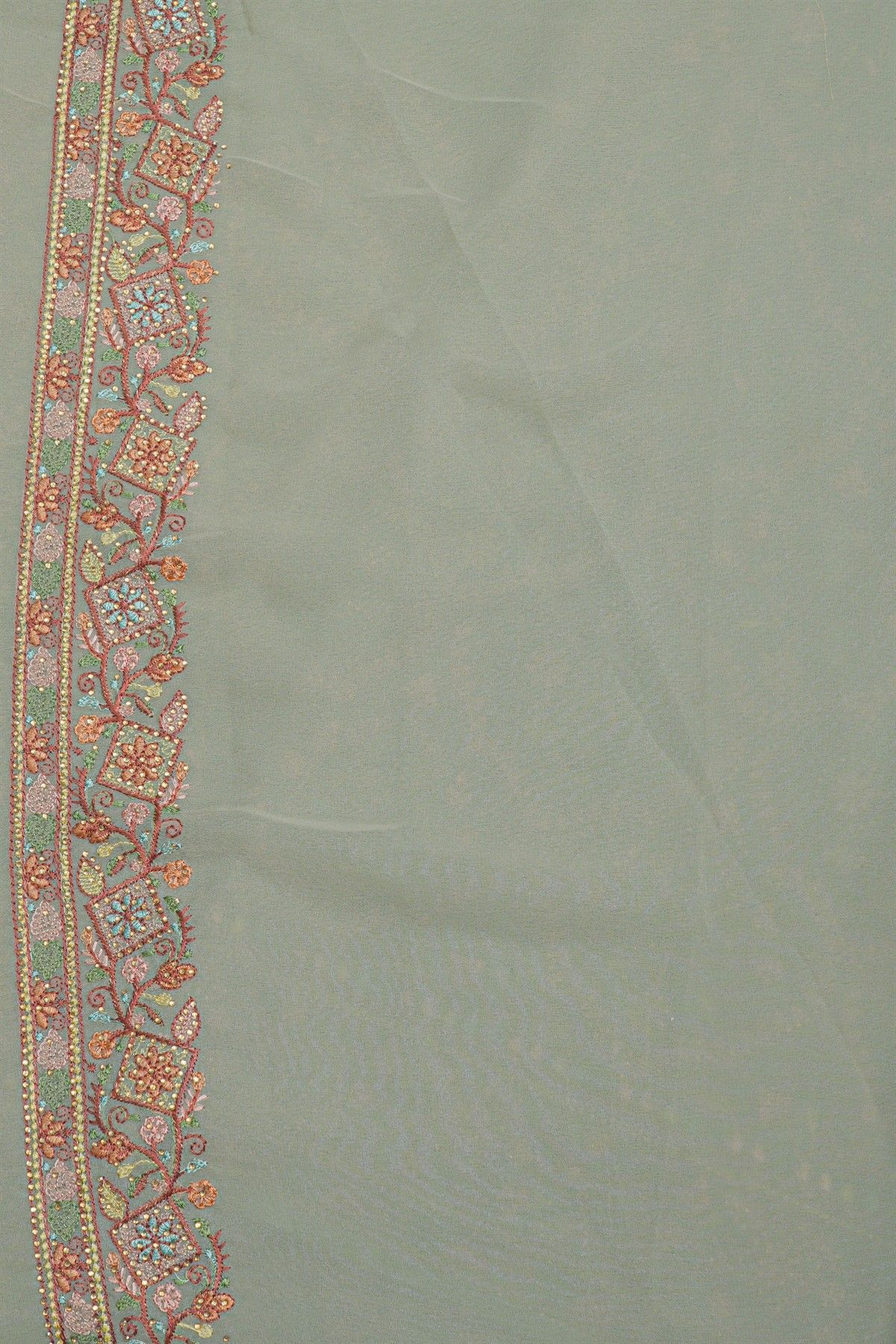 Designer Organza Grey Saree