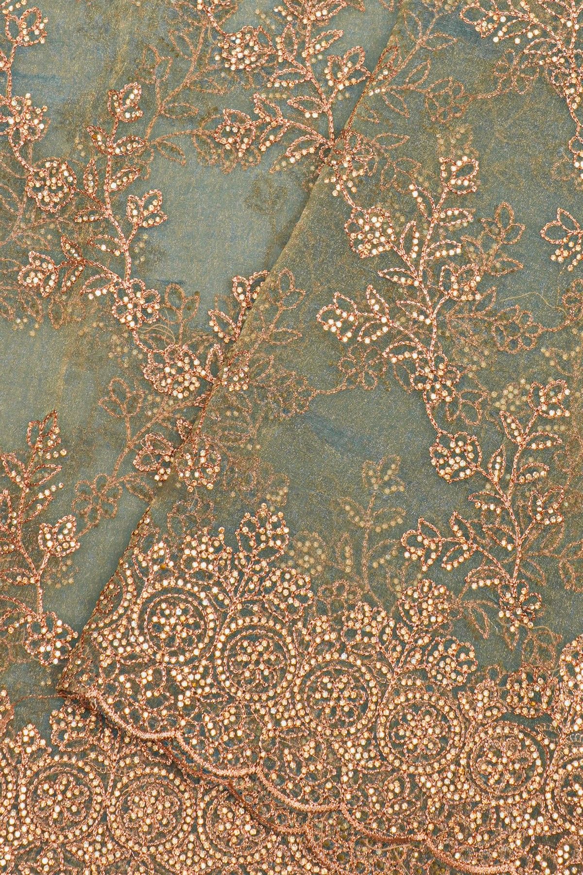 Designer Organza Blue Saree