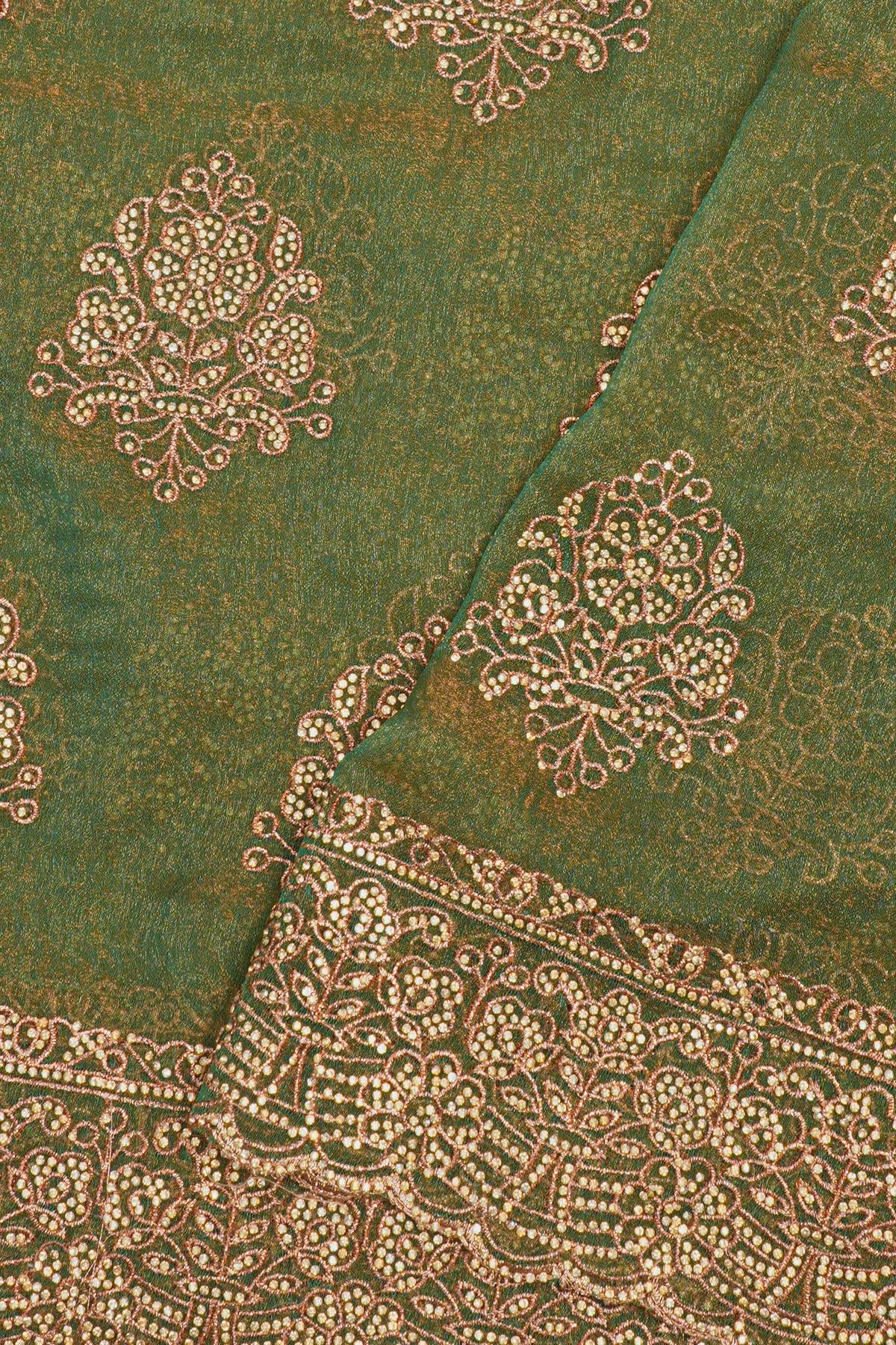 Designer Georgette Green Saree