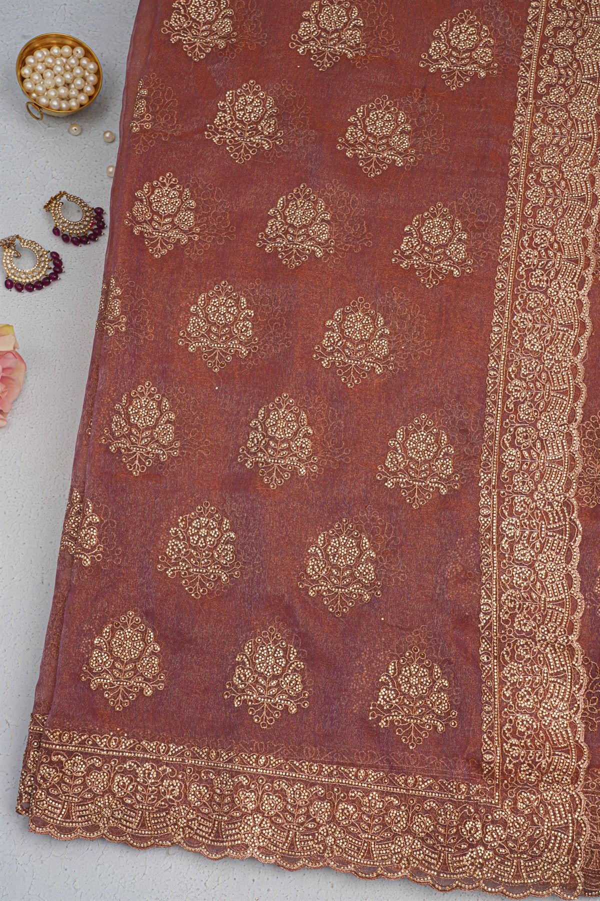 Designer Georgette Dual Colour Saree