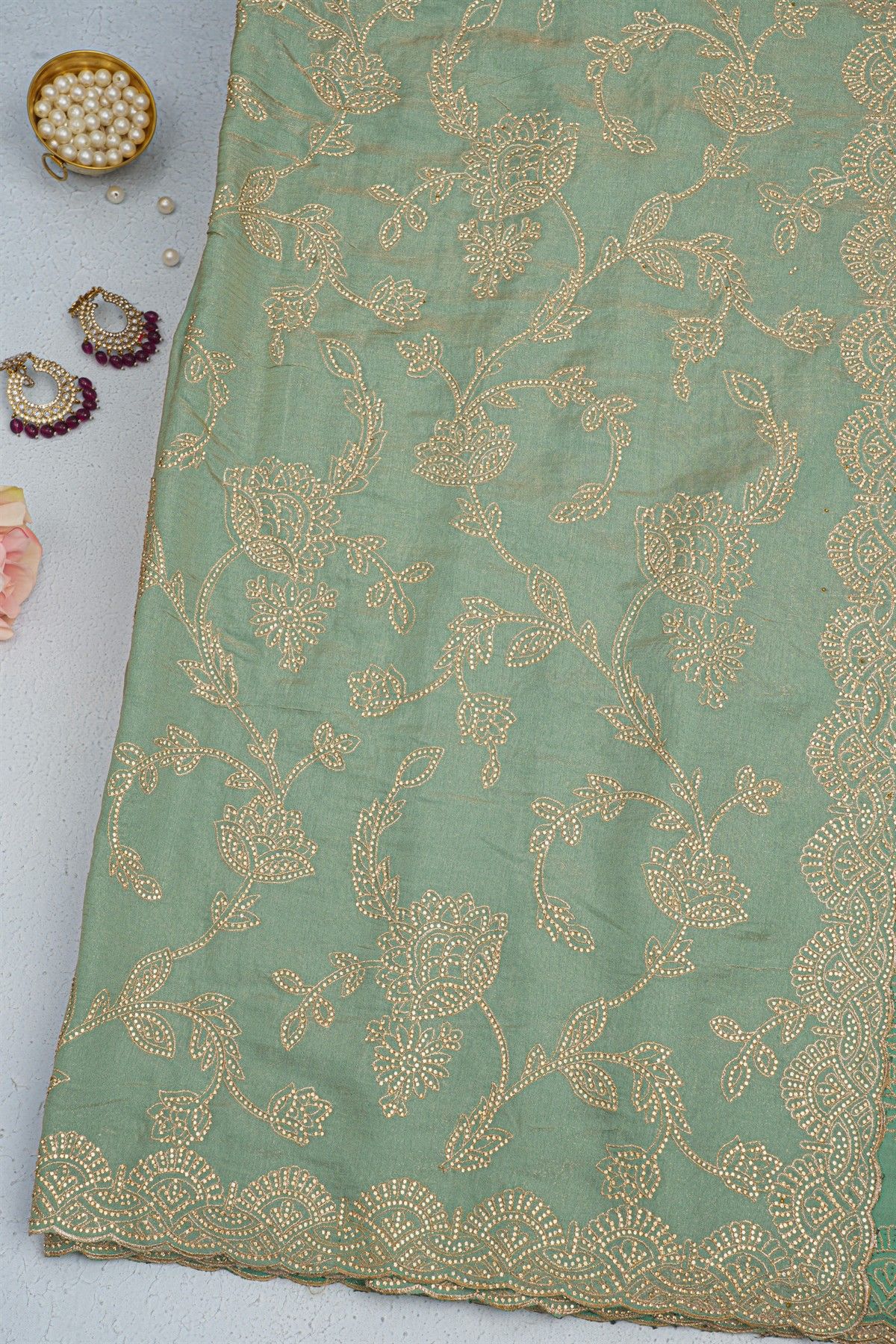 Designer Georgette Sky Blue Saree