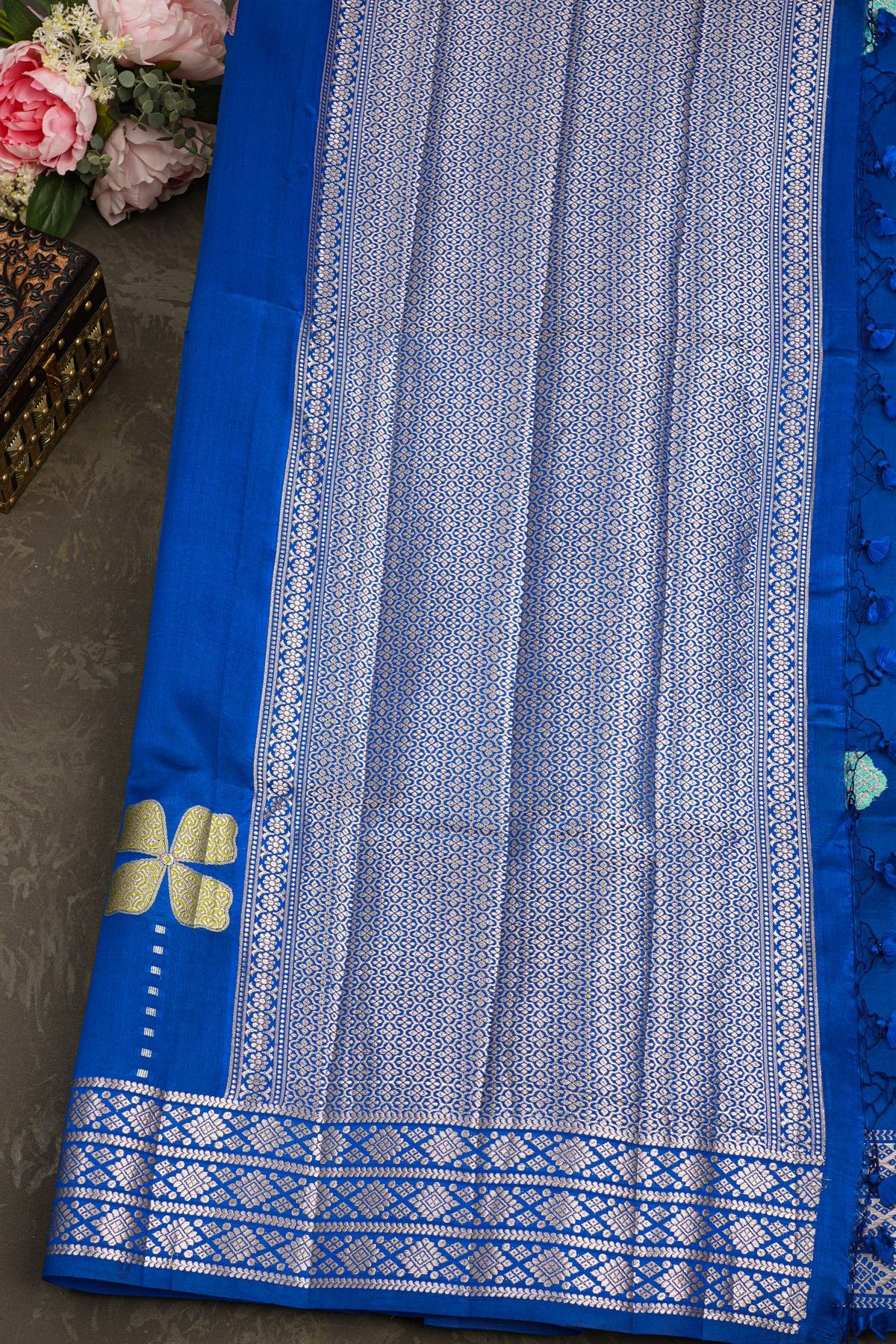 Matka Silk Royal Blue Saree