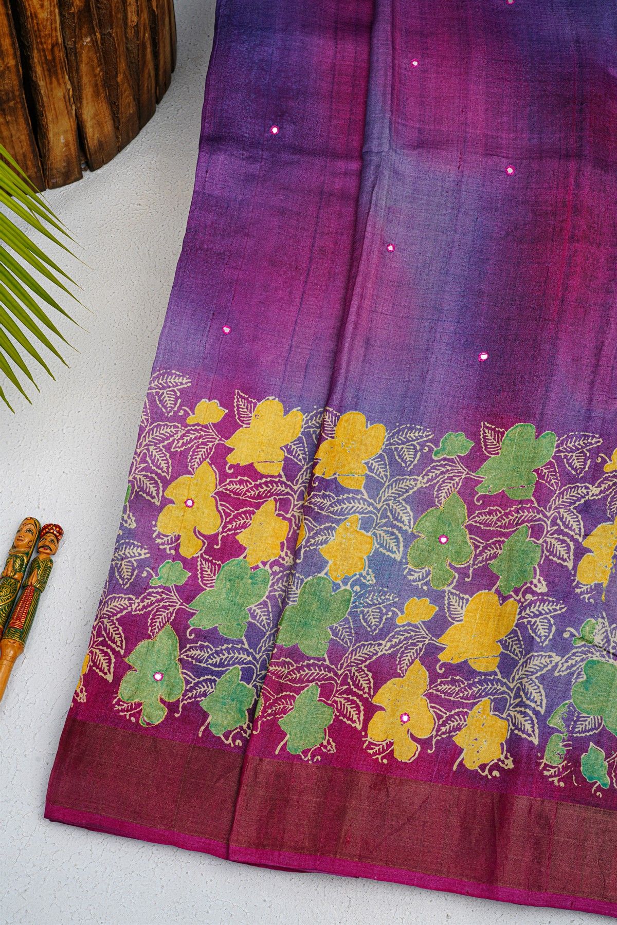 Fancy Tussar Multi Colour Saree