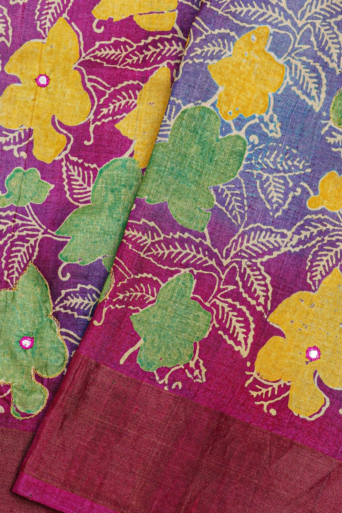 Fancy Tussar Multi Colour Saree