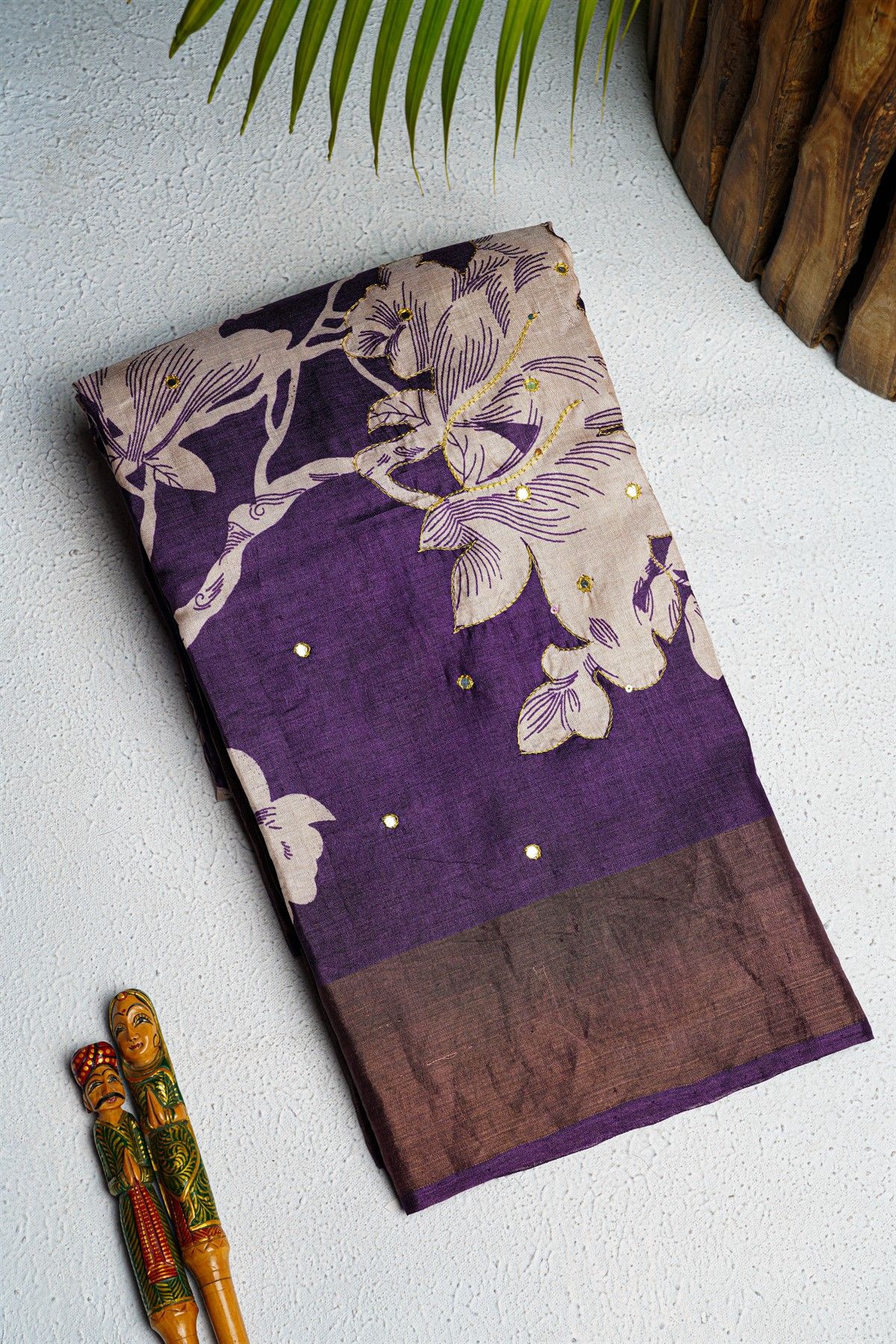 Fancy Tussar Navy Blue Saree