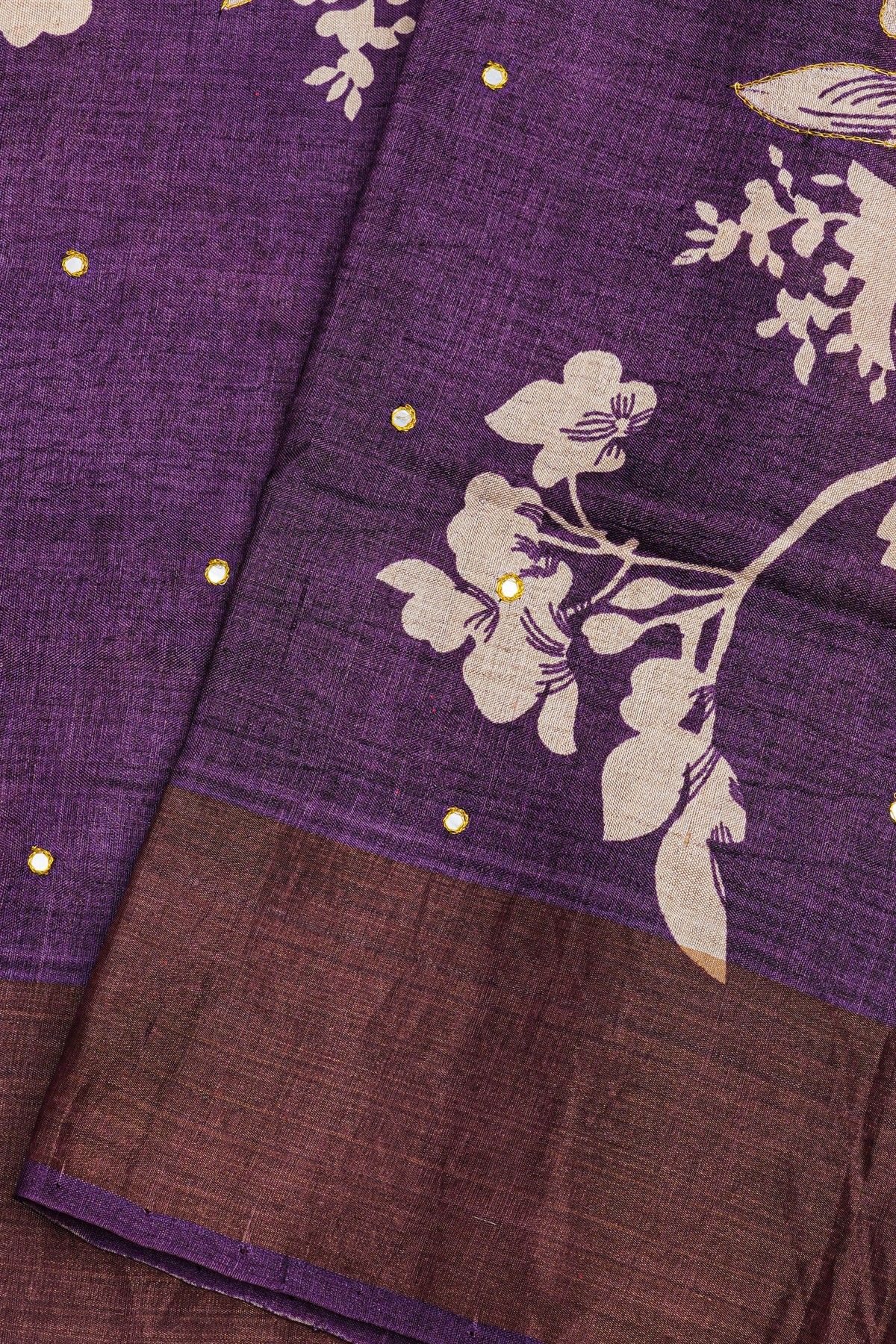 Fancy Tussar Navy Blue Saree