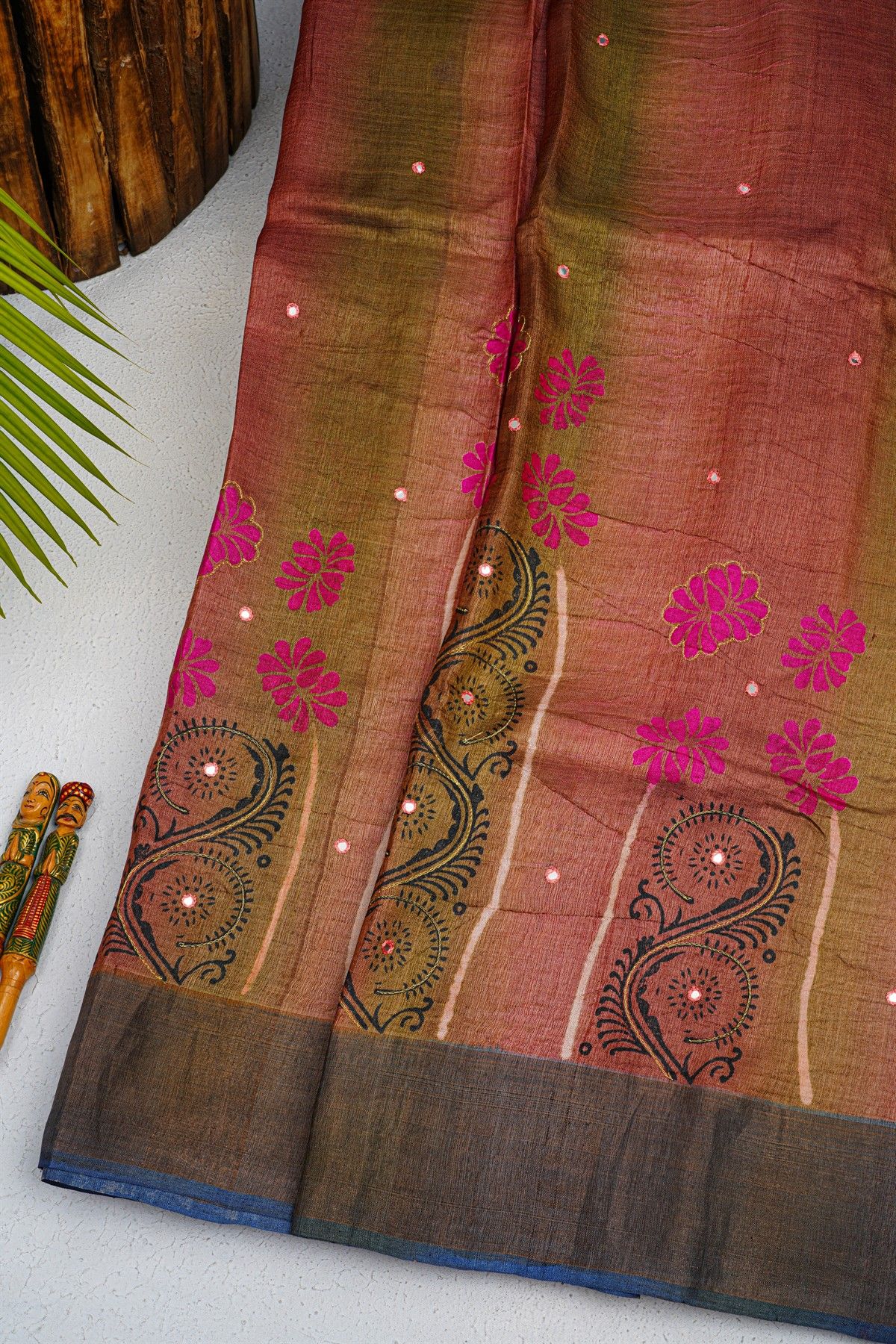 Fancy Tussar Multi Colour Saree