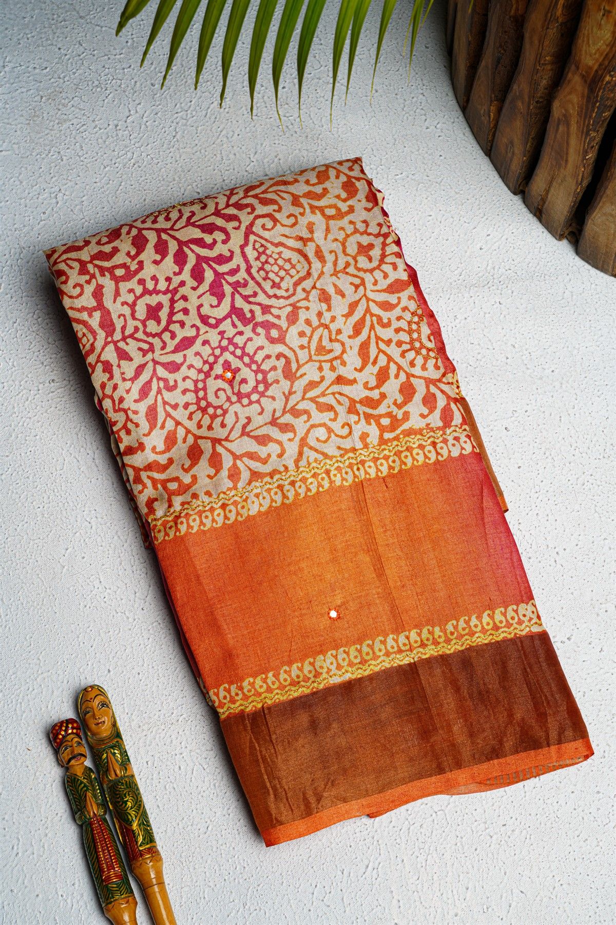 Fancy Tussar Off White Saree