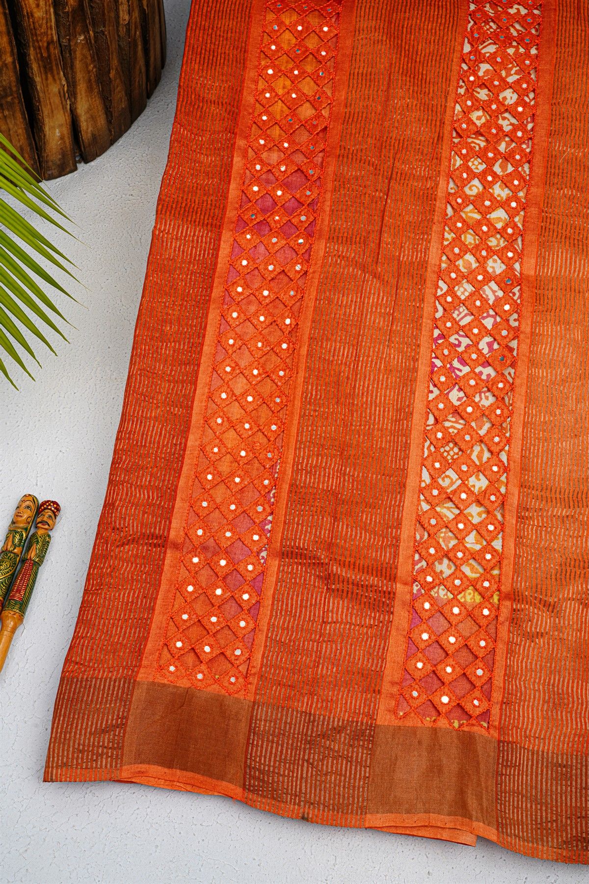 Fancy Tussar Off White Saree