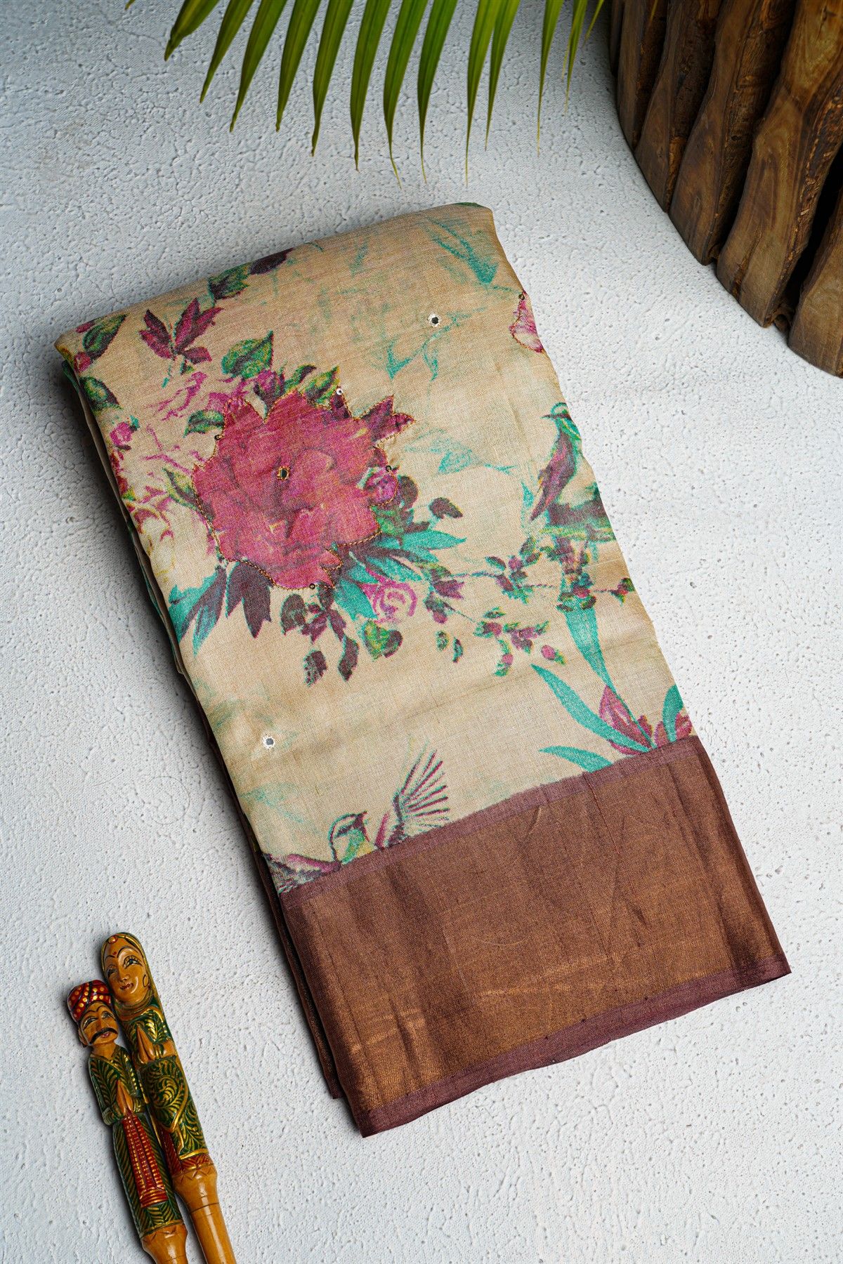 Fancy Tussar Cream Saree