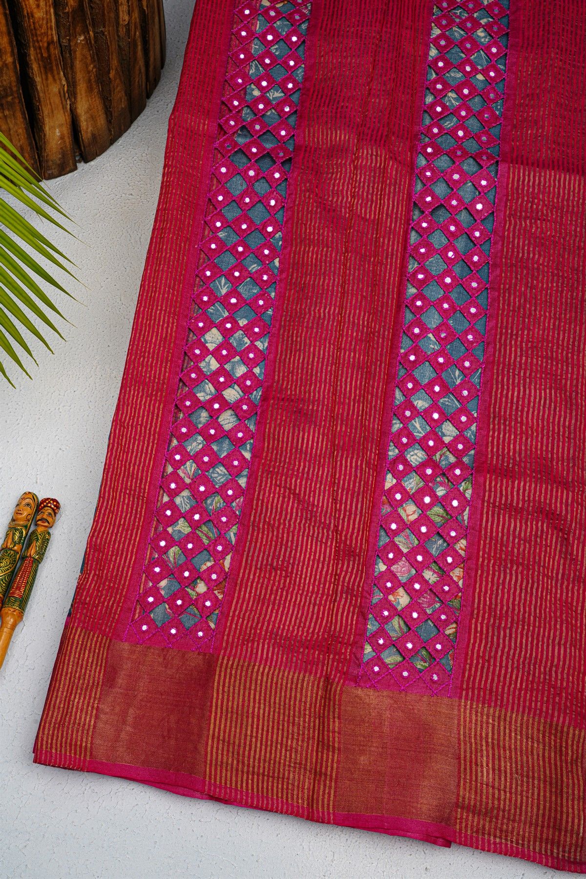 Fancy Tussar Blue Saree