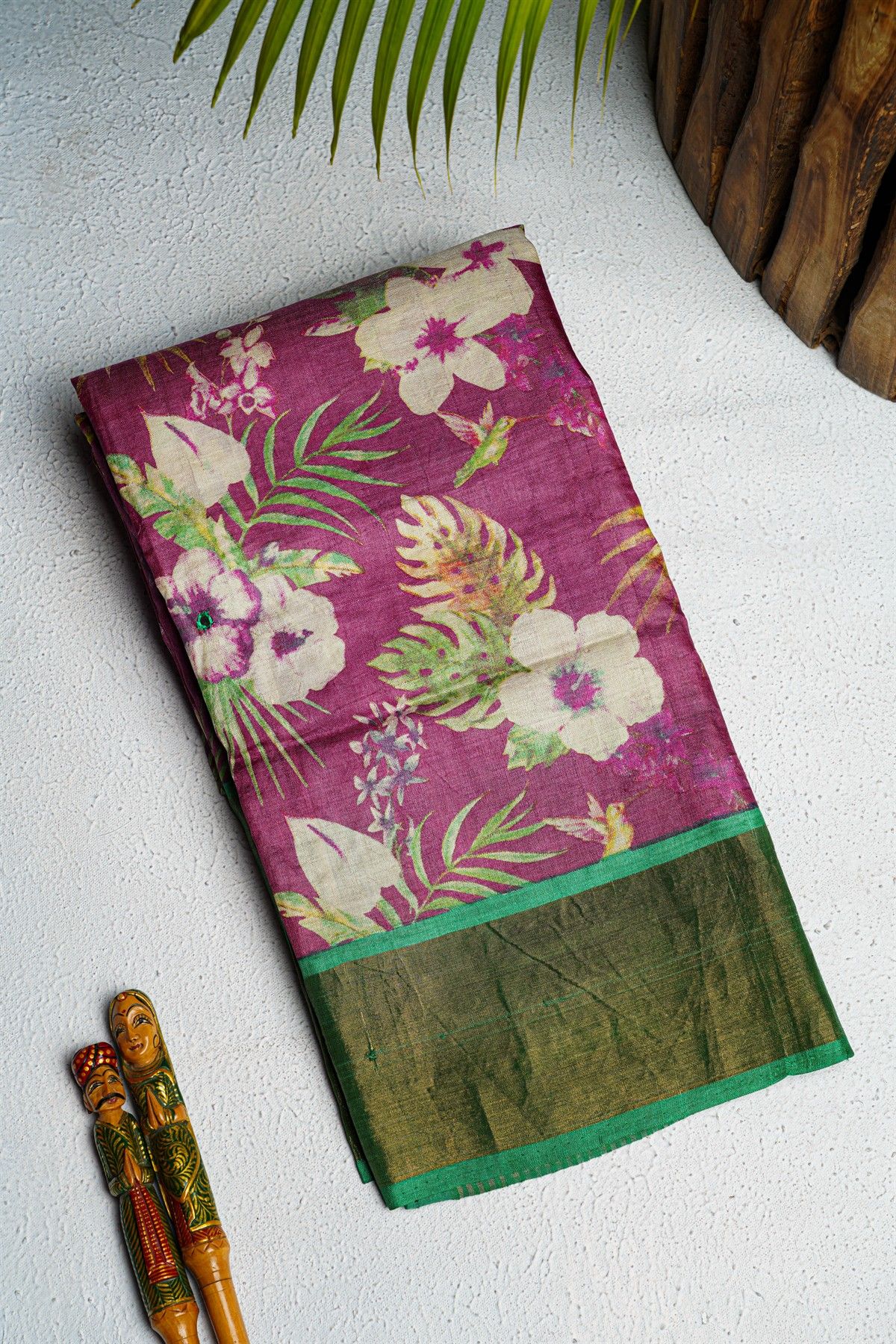 Fancy Tussar Purple Saree