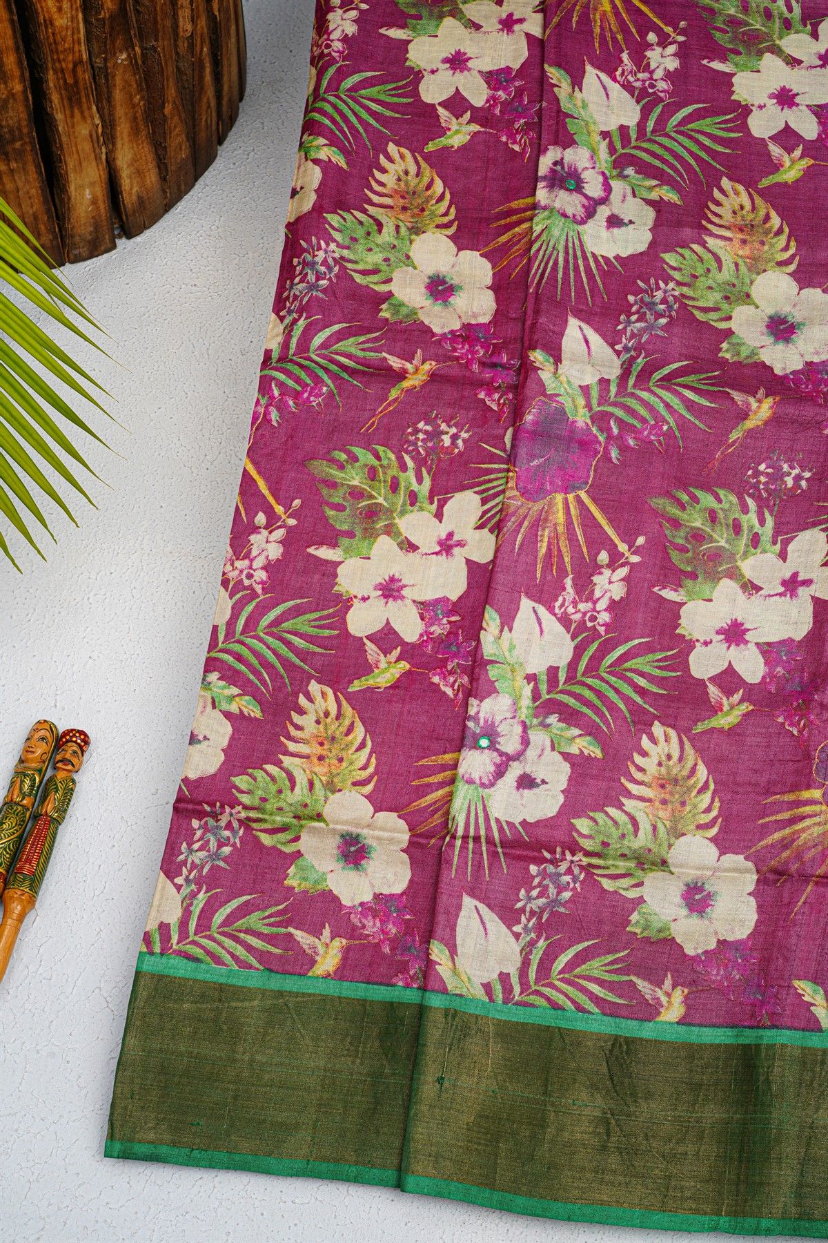 Fancy Tussar Purple Saree