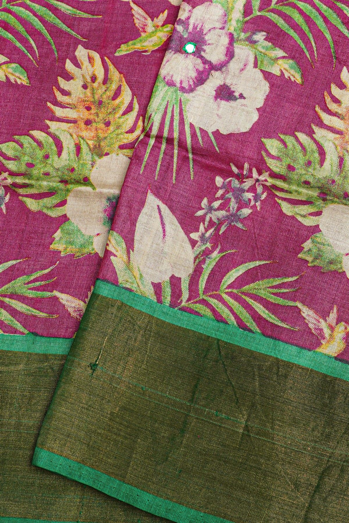 Fancy Tussar Purple Saree
