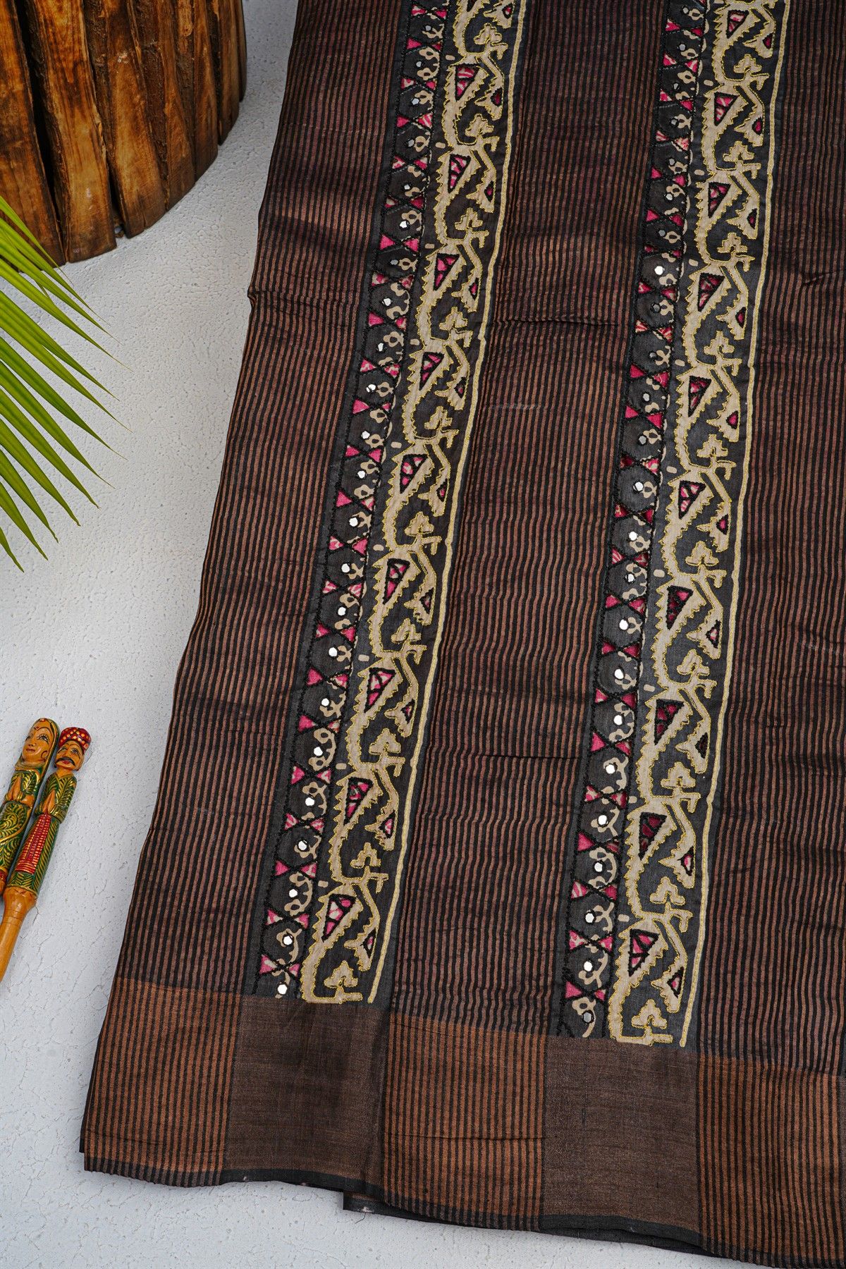 Fancy Tussar Pink Saree