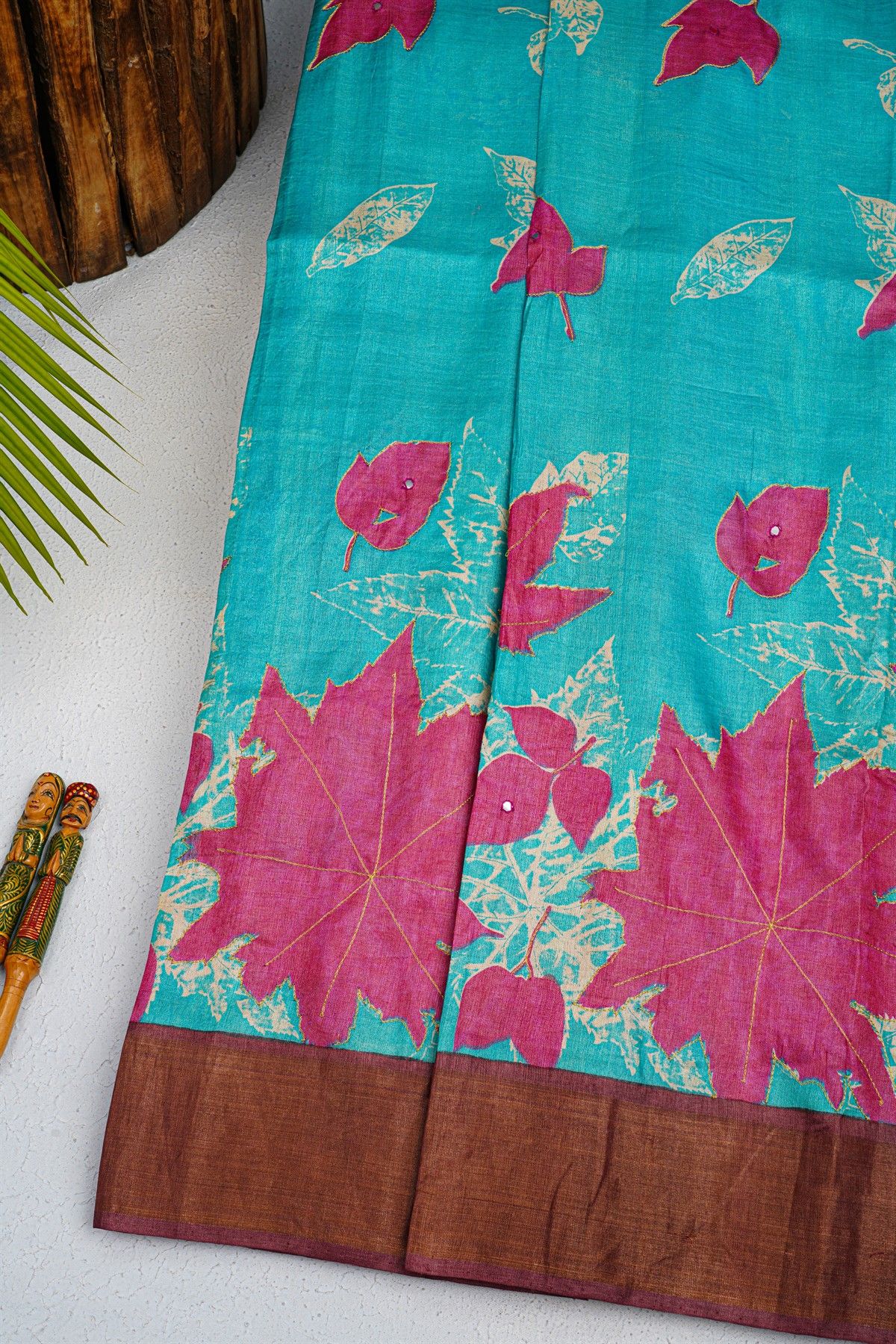 Fancy Tussar Sky Blue Saree