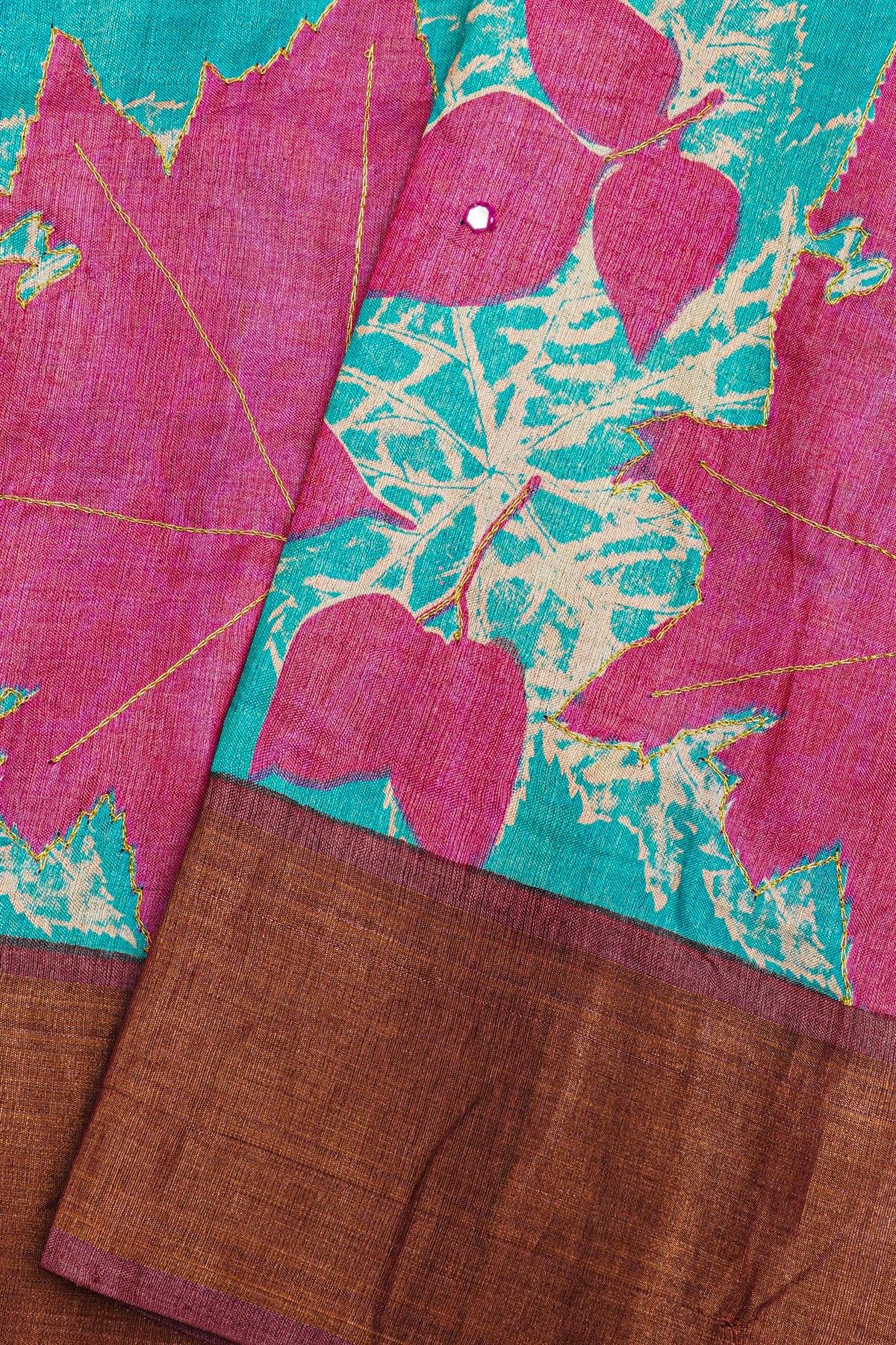 Fancy Tussar Sky Blue Saree