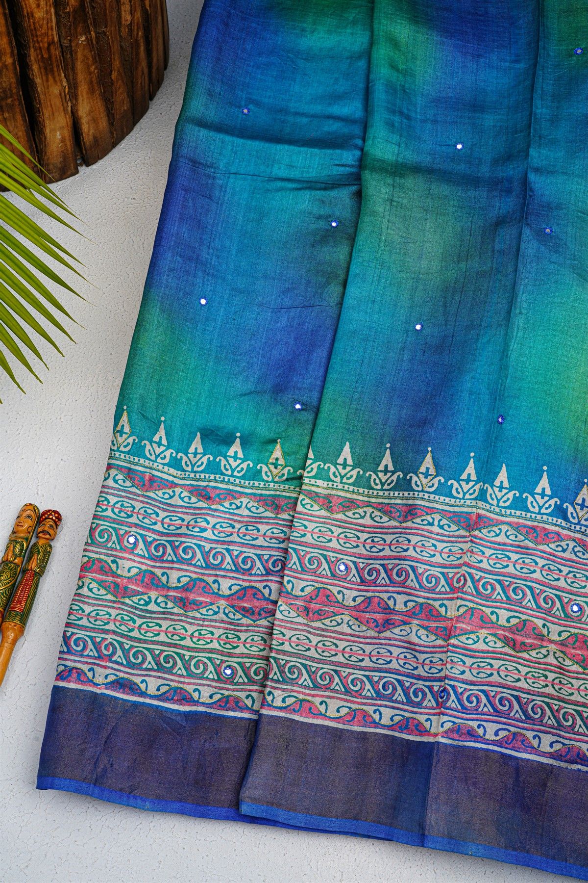 Fancy Tussar Multi Colour Saree