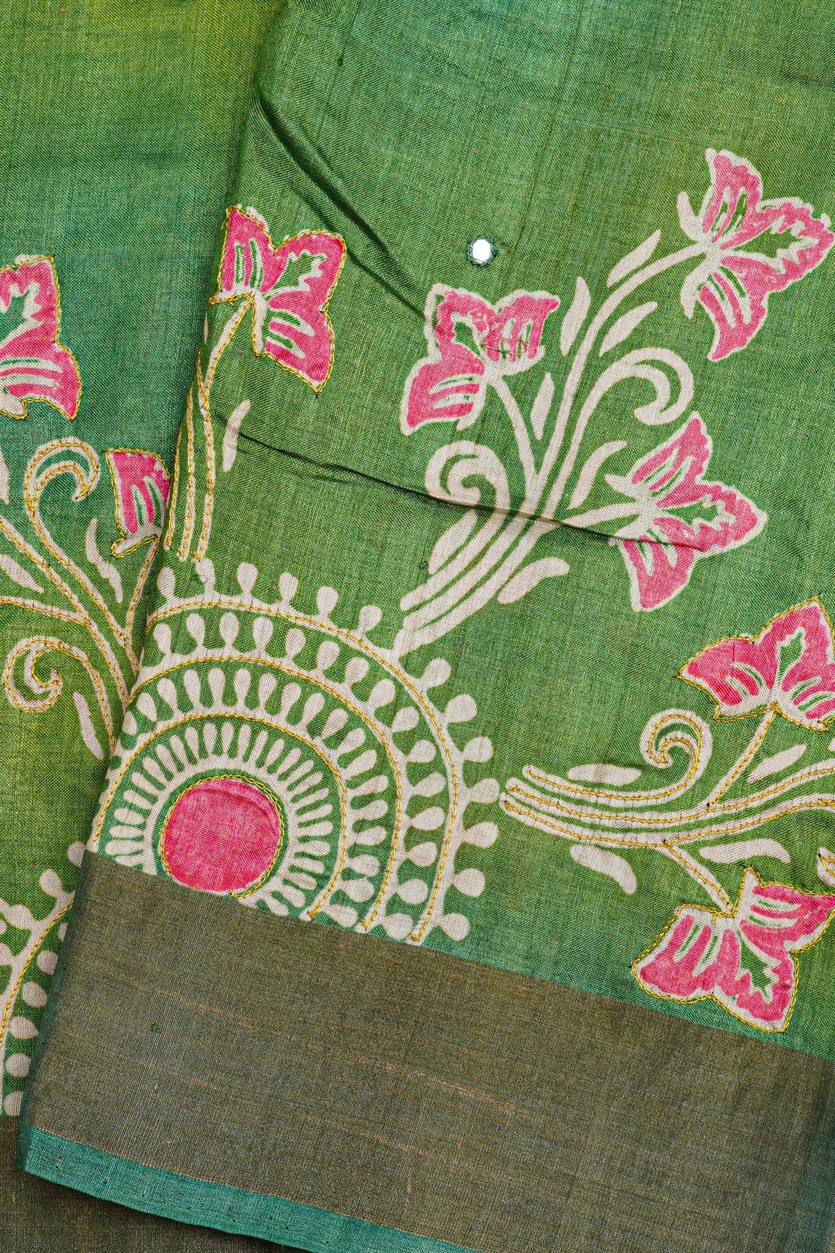 Fancy Tussar Multi Colour Saree