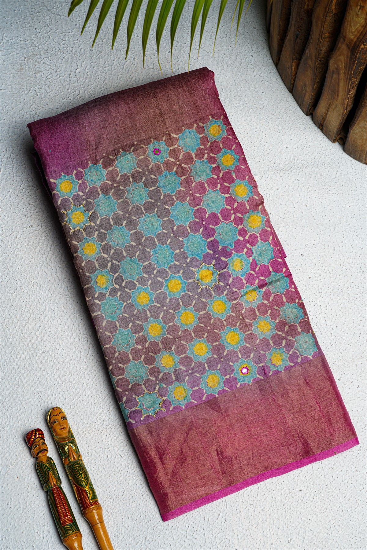 Fancy Tussar Multi Colour Saree