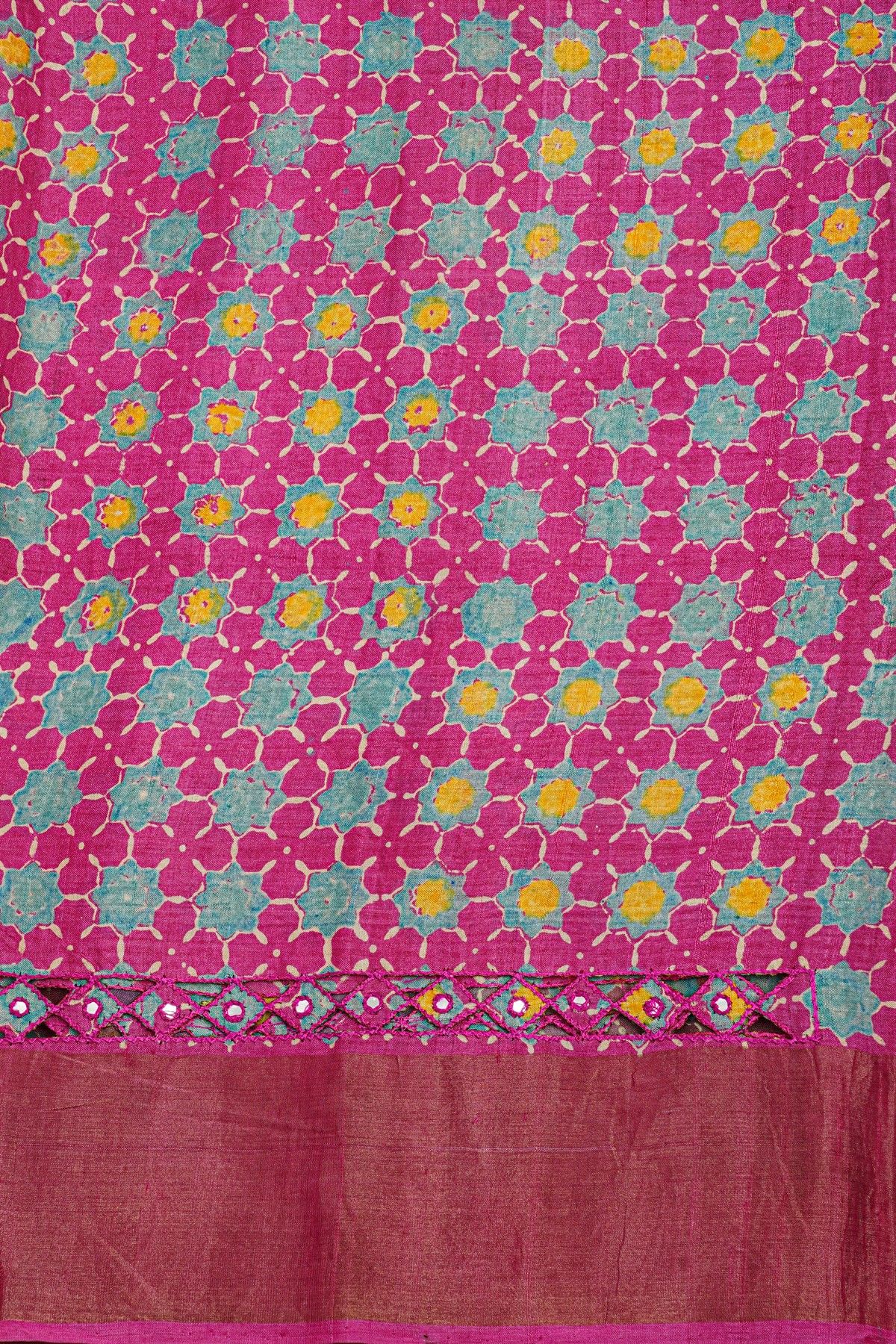 Fancy Tussar Multi Colour Saree