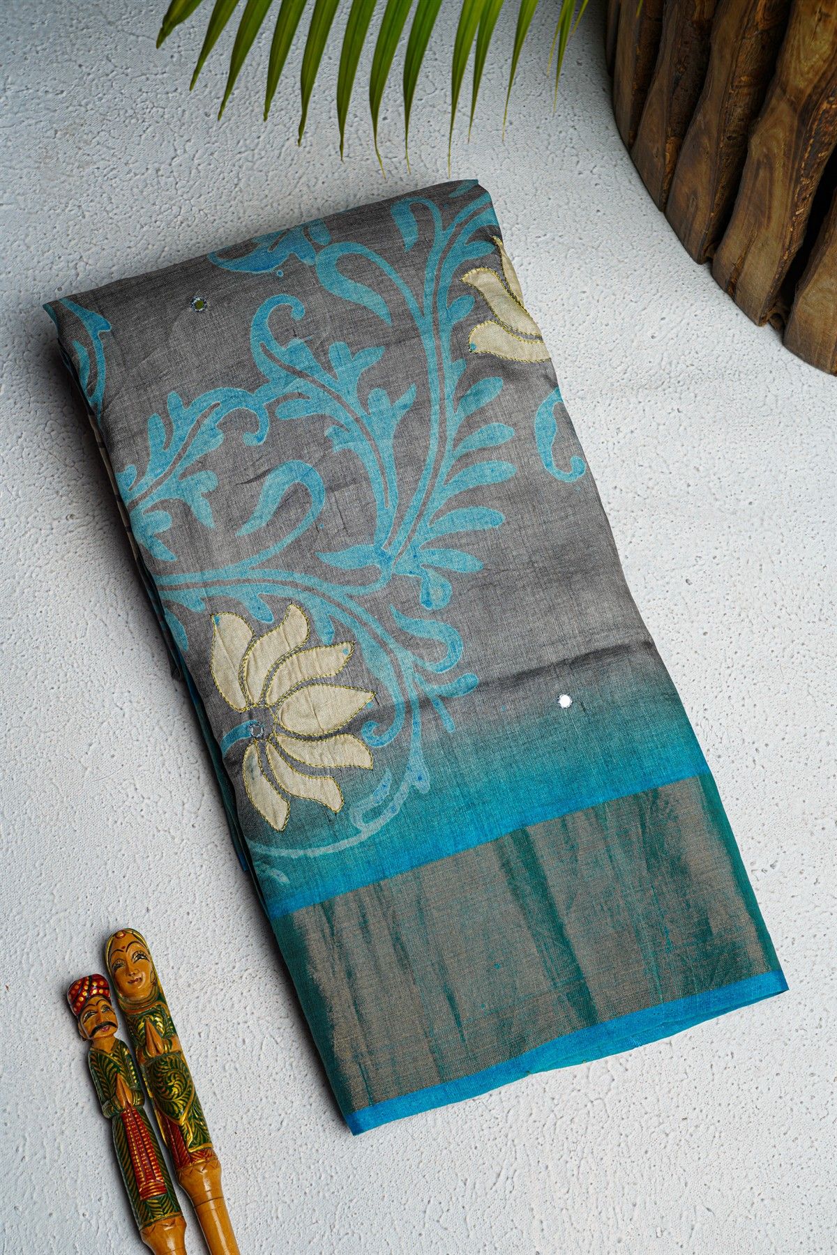 Fancy Tussar Grey Saree