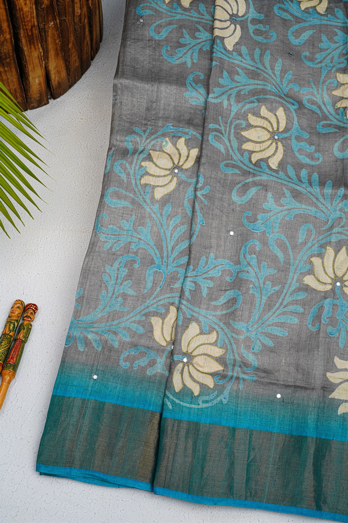 Fancy Tussar Grey Saree