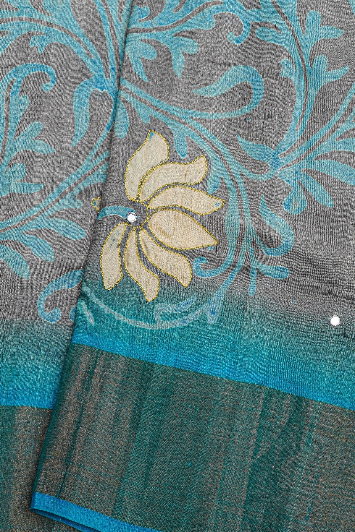 Fancy Tussar Grey Saree