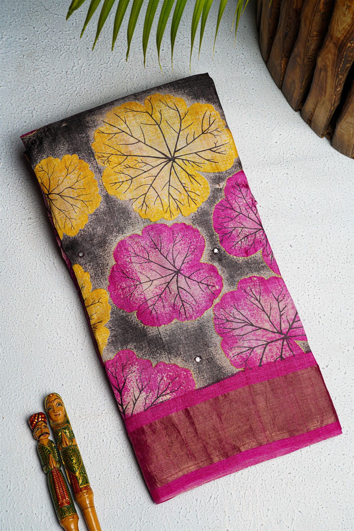 Fancy Tussar Black Saree