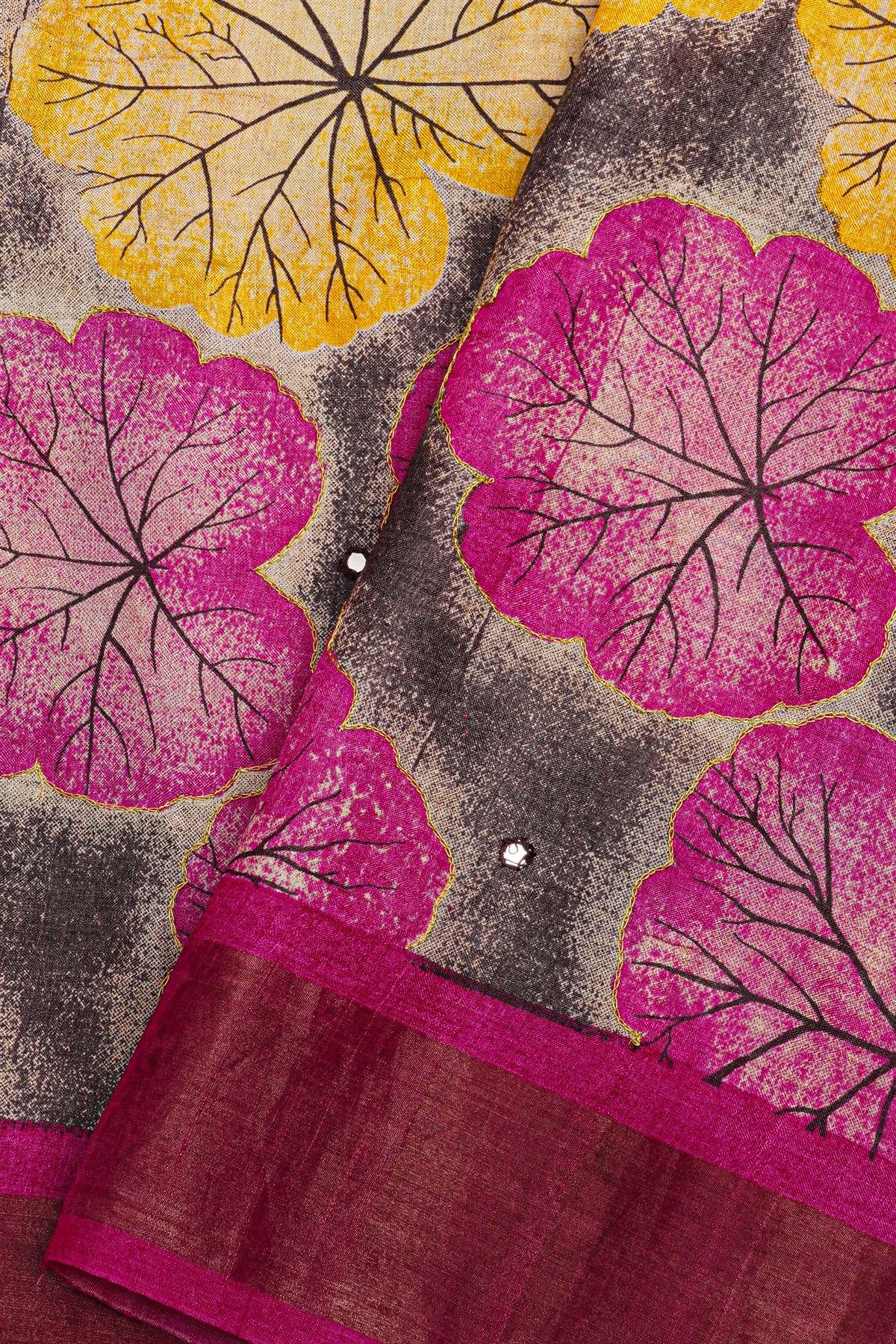 Fancy Tussar Black Saree