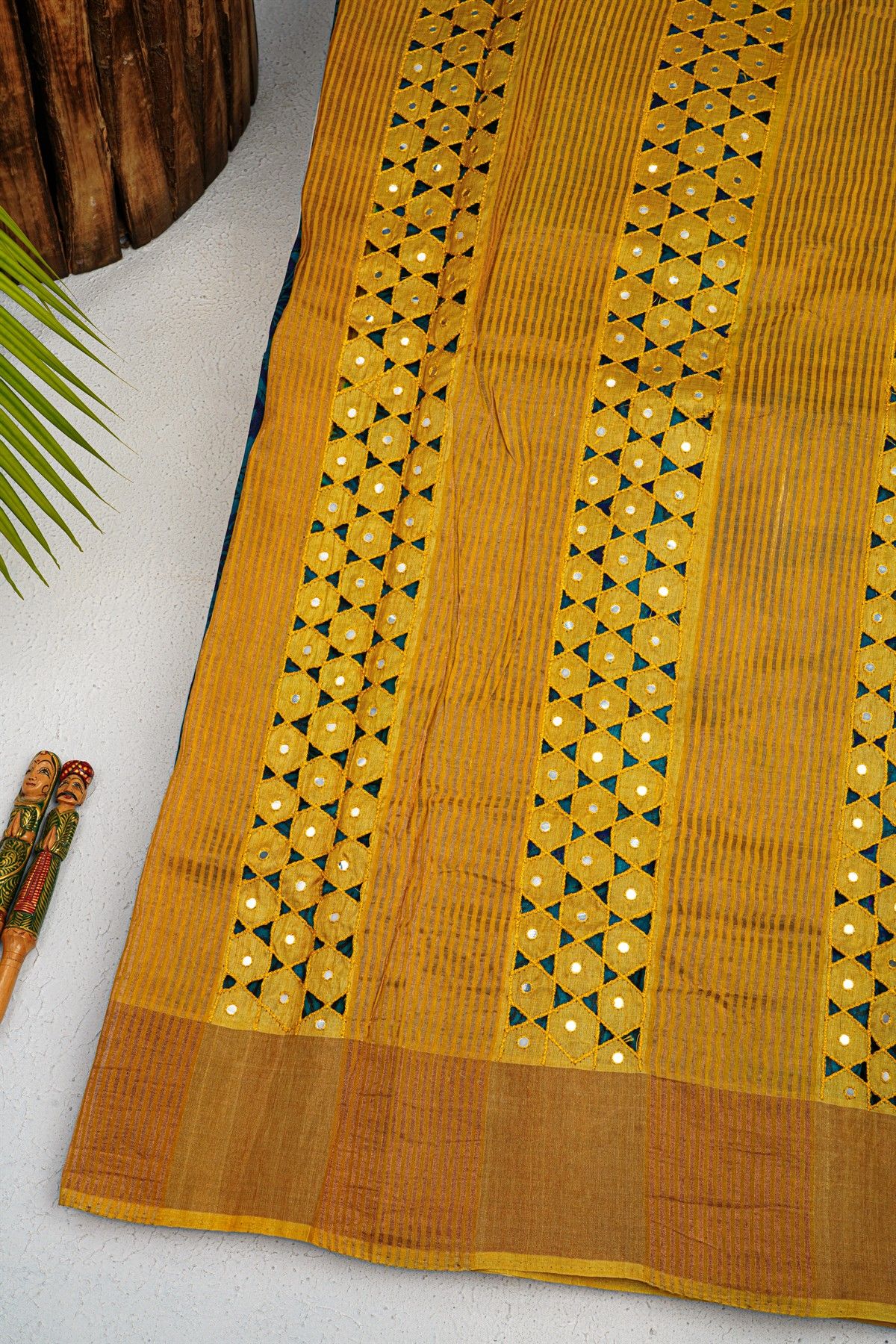 Fancy Tussar Teal Blue Saree